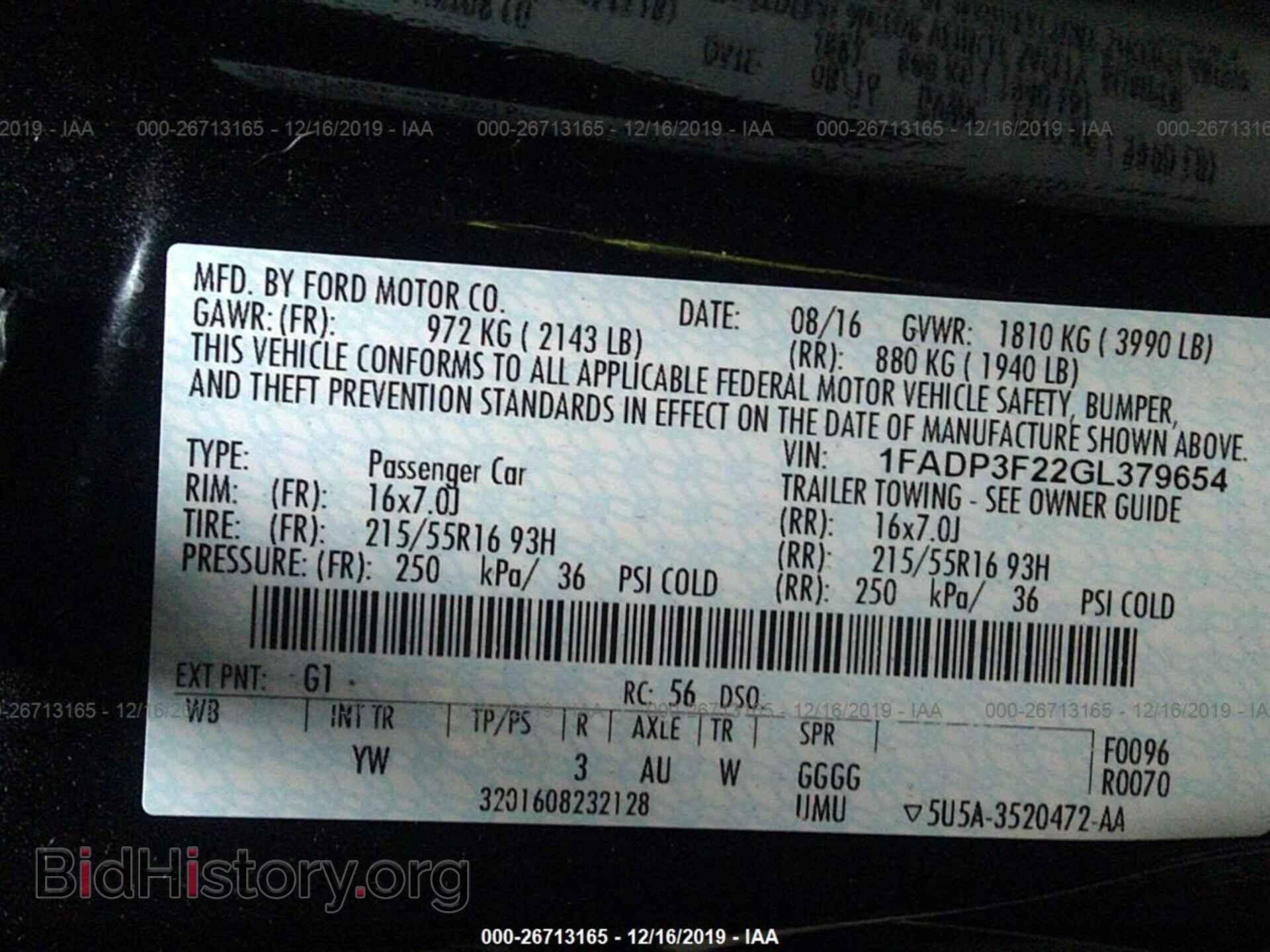 2016 FORD FOCUS - VIN: 1FADP3F22GL379654 - Фото 9