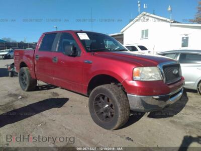 2007 Ford F150 Supercrew, бордовый — VIN 1FTPW14V87FB02453, IAAI