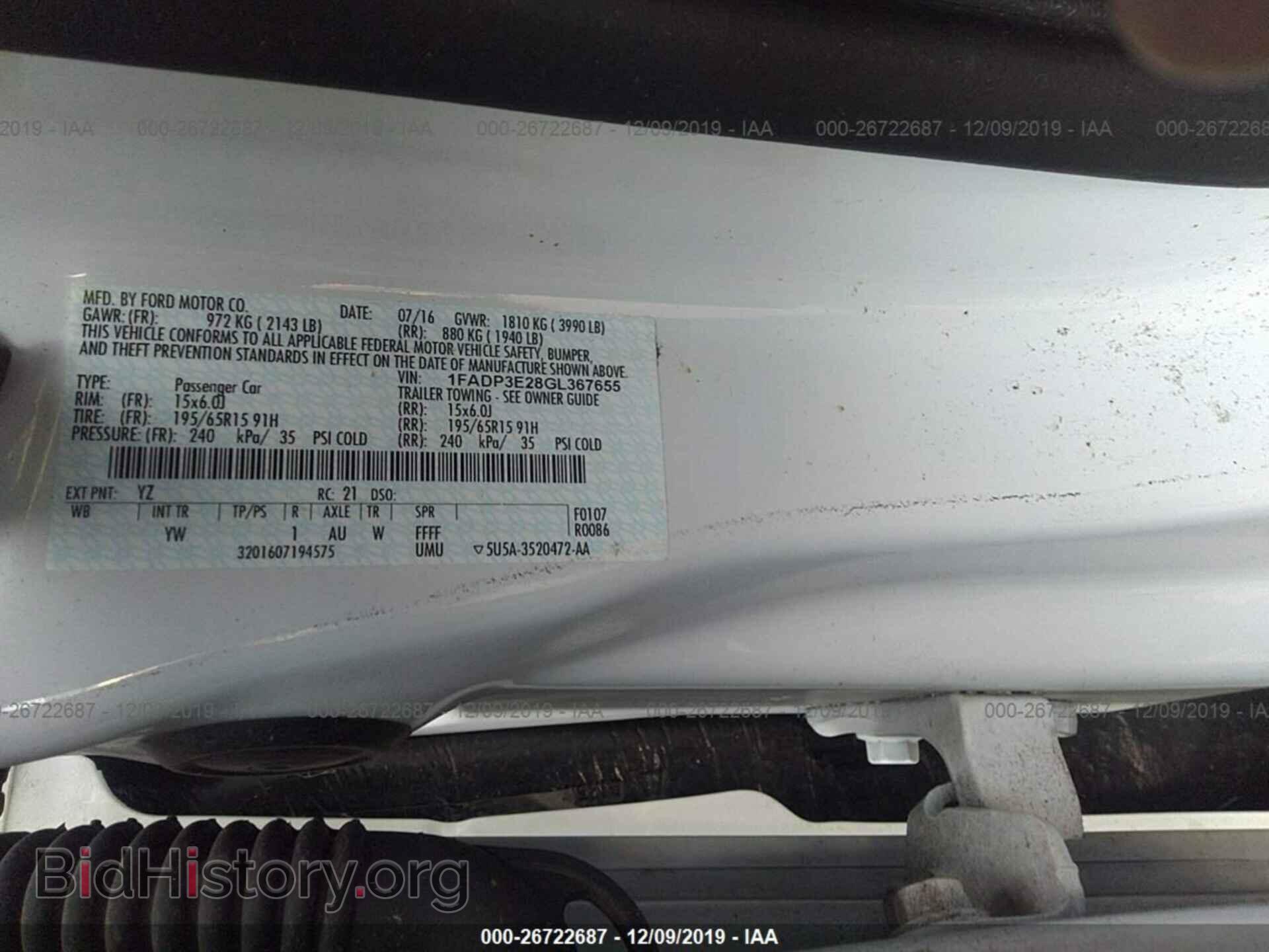 2016 FORD FOCUS - VIN: 1FADP3E28GL367655 - Фото 9