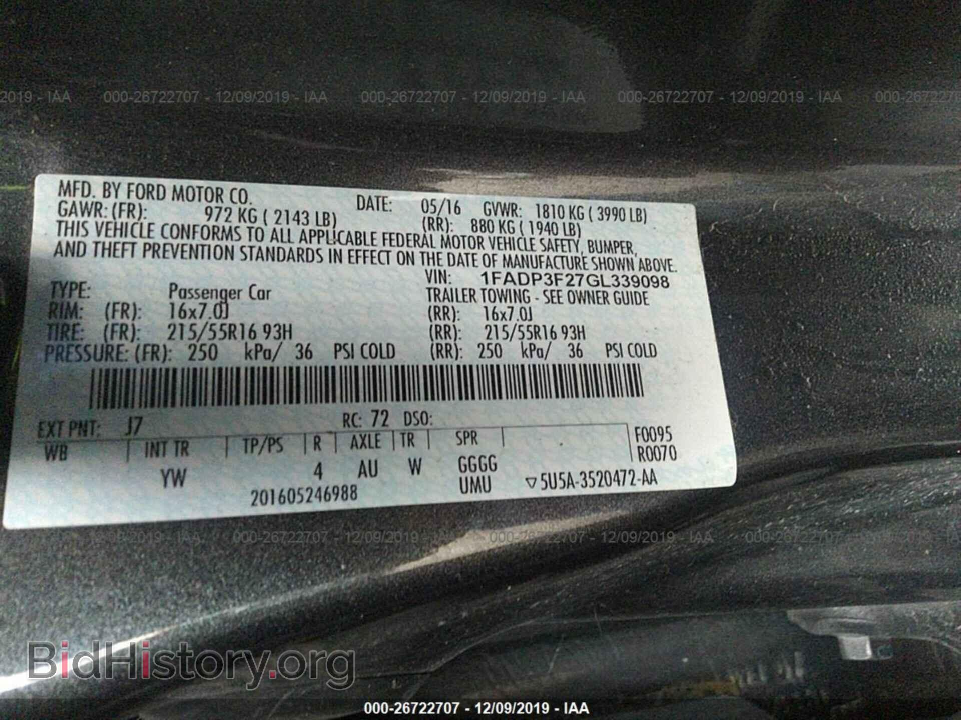 2016 FORD FOCUS - VIN: 1FADP3F27GL339098 - Photo 9
