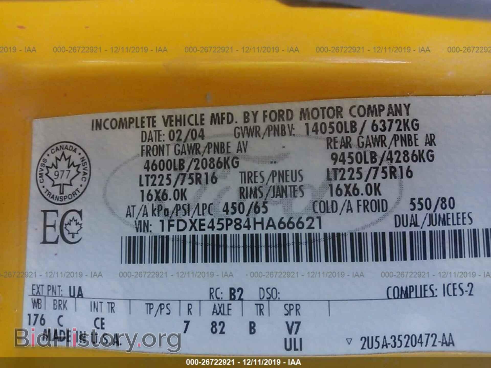 2004 FORD ECONOLINE - VIN: 1FDXE45P84HA66621 - Photo 9