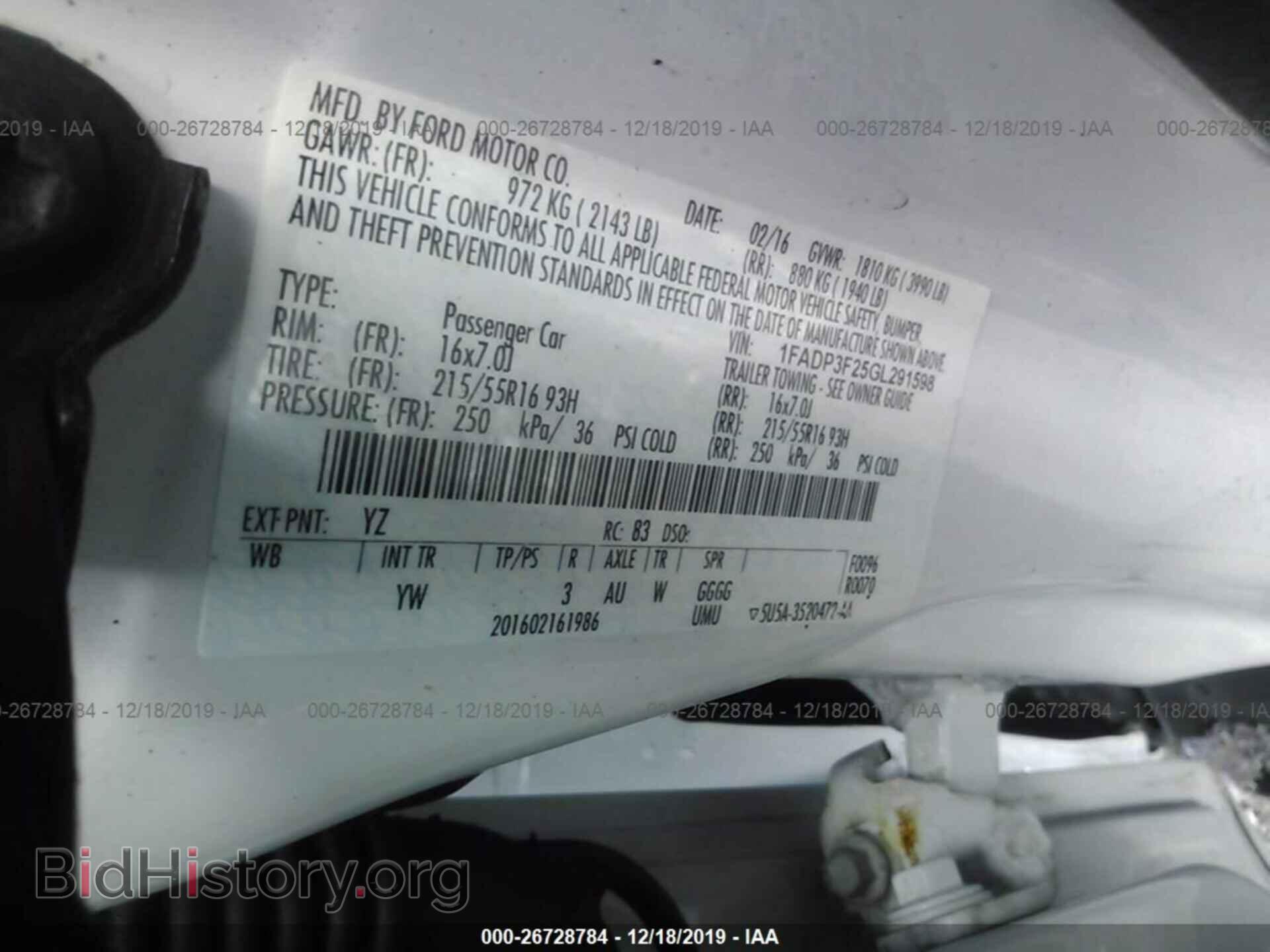 2016 FORD FOCUS - VIN: 1FADP3F25GL291598 - Фото 9