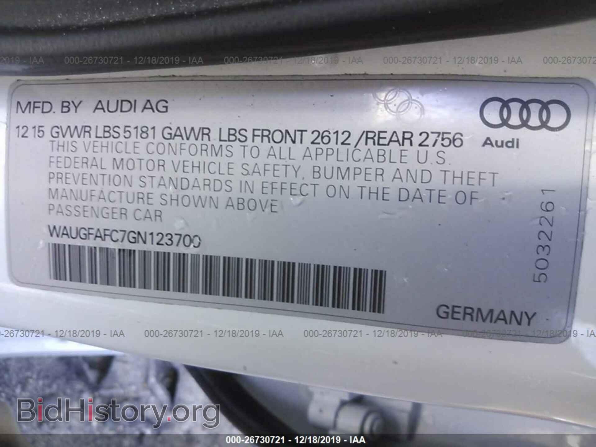 2016 AUDI A6 - VIN: WAUGFAFC7GN123700 - Photo 9
