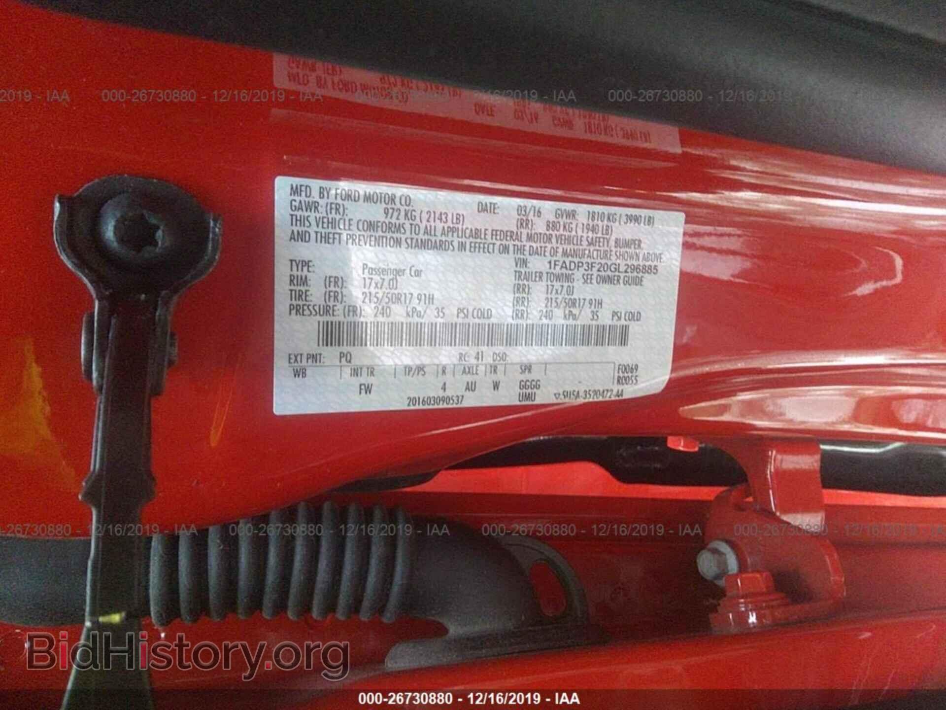 2016 FORD FOCUS - VIN: 1FADP3F20GL296885 - Фото 9