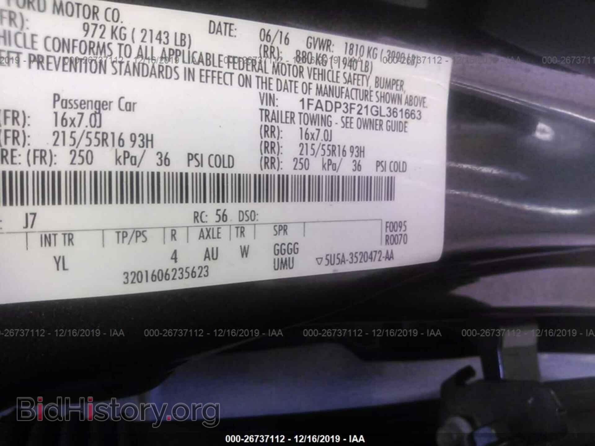 2016 FORD FOCUS - VIN: 1FADP3F21GL361663 - Фото 9
