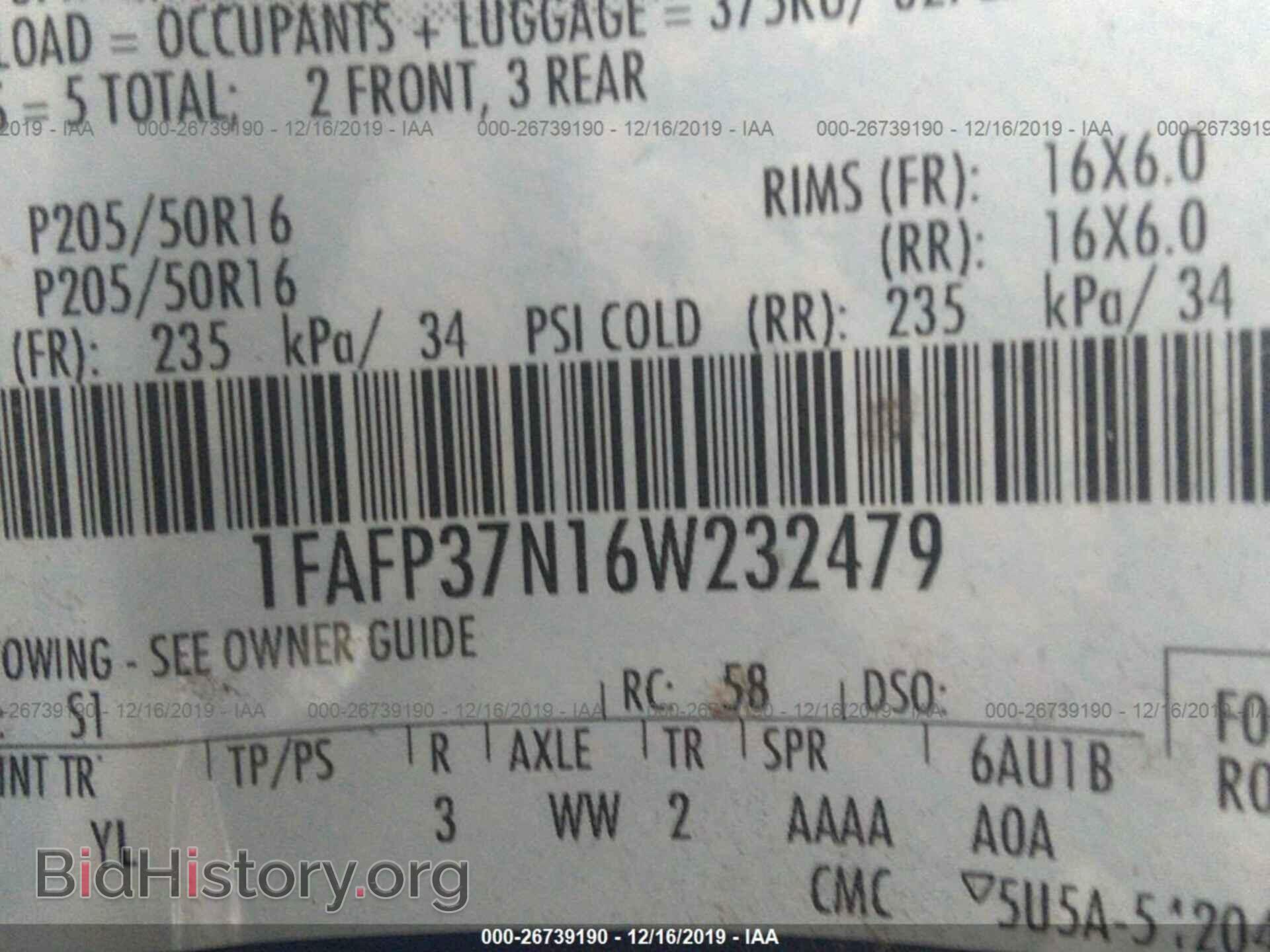 2006 FORD FOCUS - VIN: 1FAFP37N16W232479 - Фото 9