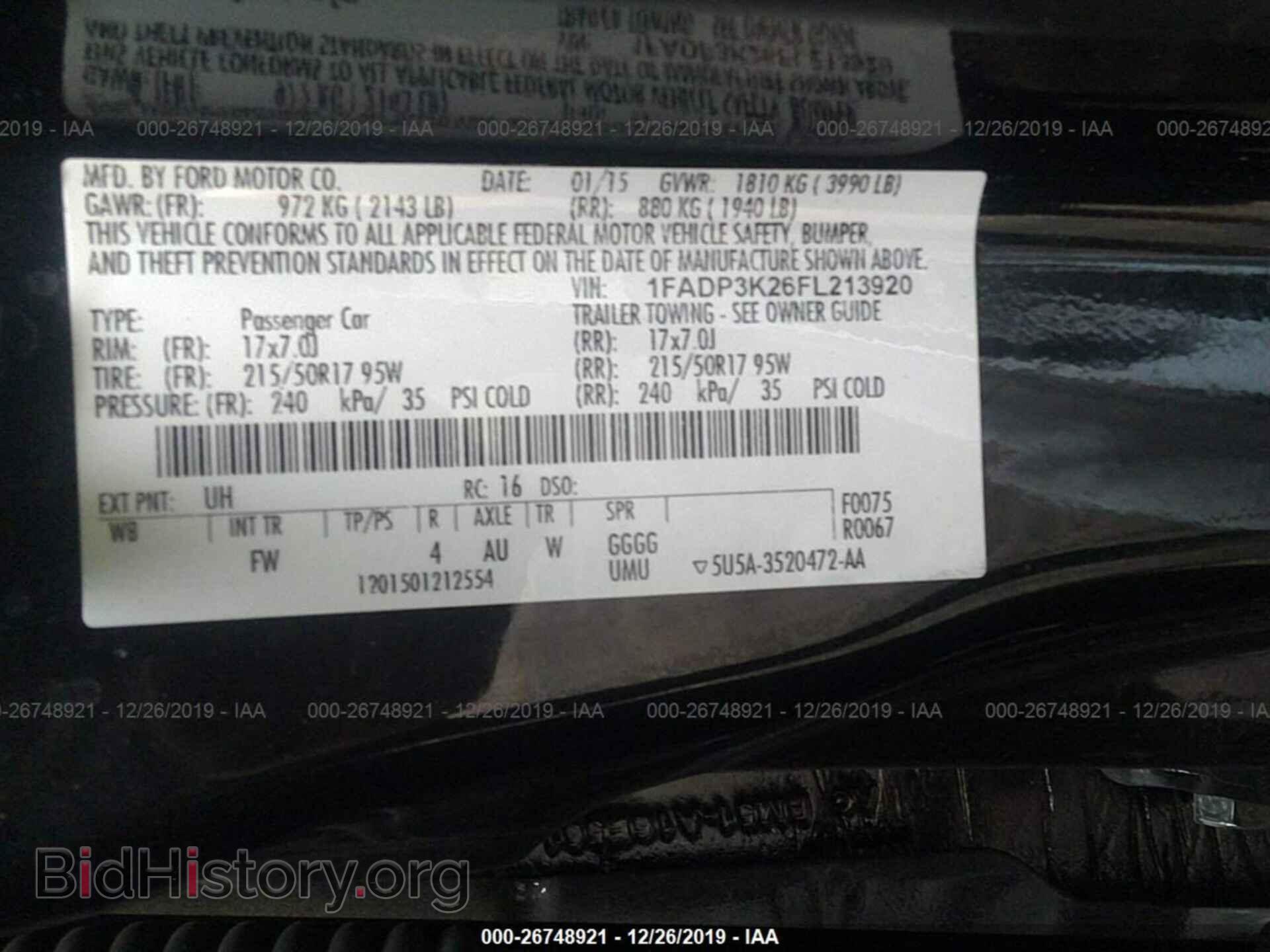 2015 FORD FOCUS - VIN: 1FADP3K26FL213920 - Фото 9
