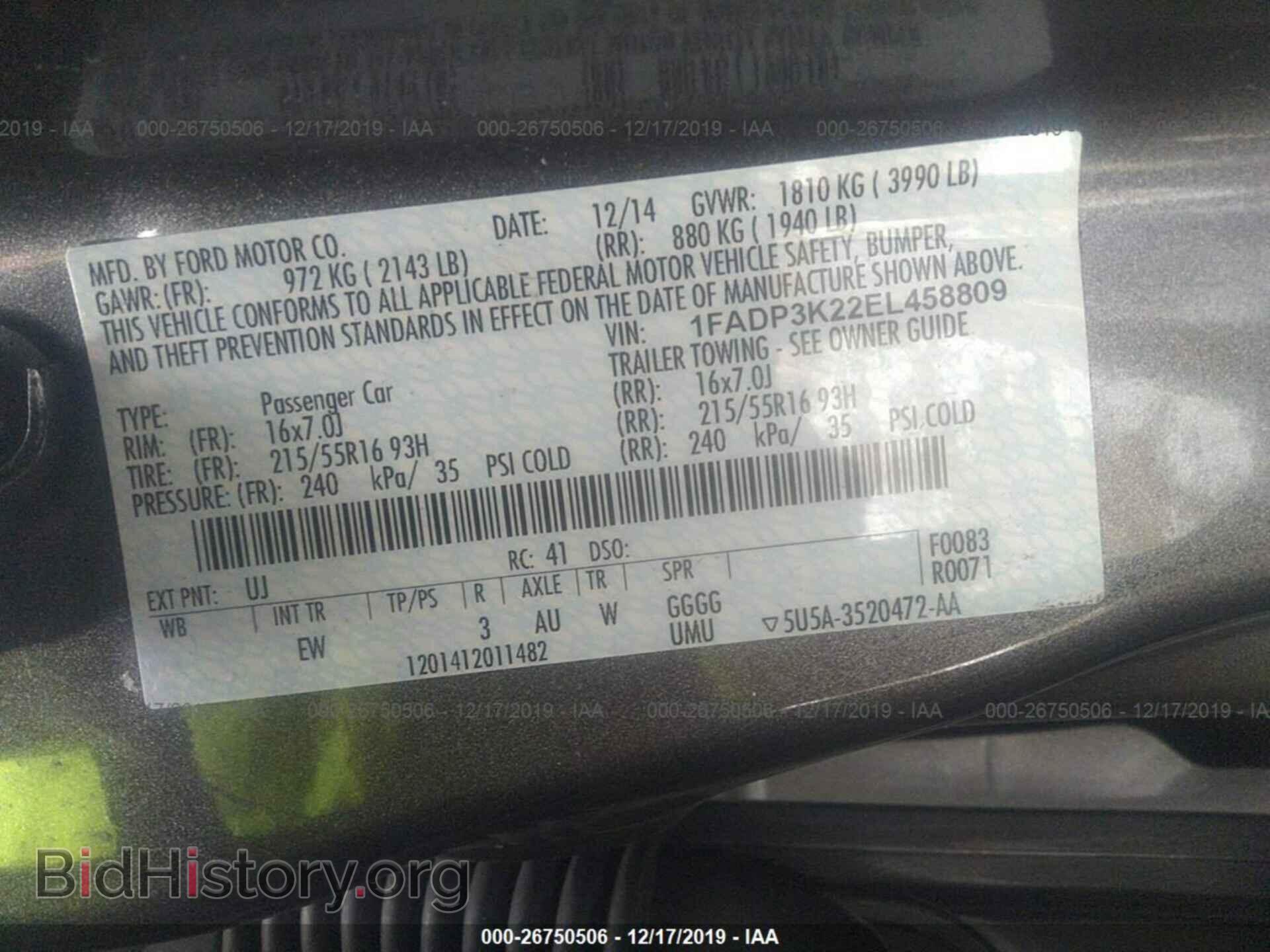 2014 FORD FOCUS - VIN: 1FADP3K22EL458809 - Photo 9
