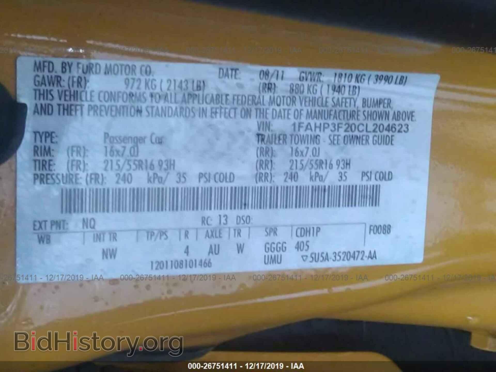 2012 FORD FOCUS - VIN: 1FAHP3F20CL204623 - Photo 9