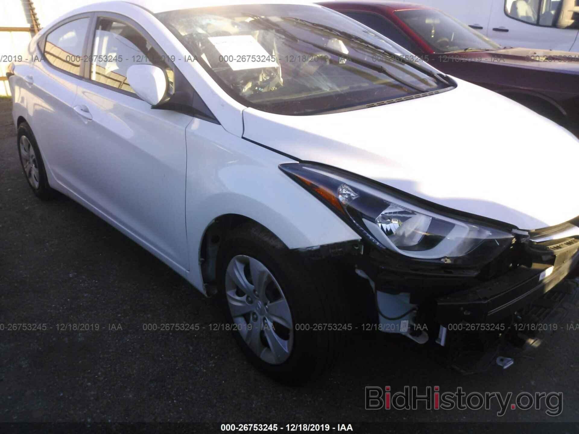 Photo 5NPDH4AE4GH663337 - HYUNDAI ELANTRA 2016