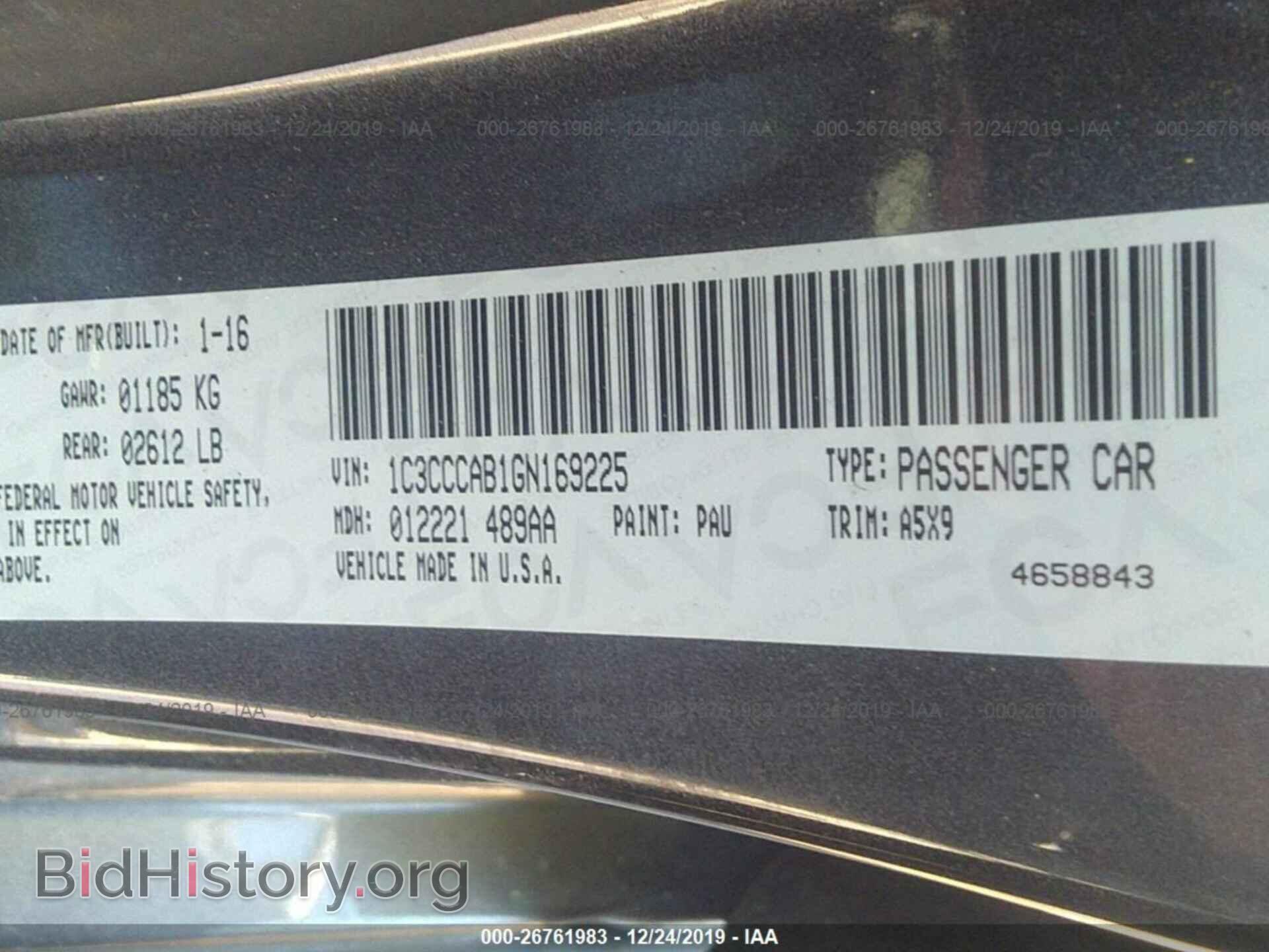 2016 CHRYSLER 200 - VIN: 1C3CCCAB1GN169225 - Фото 9