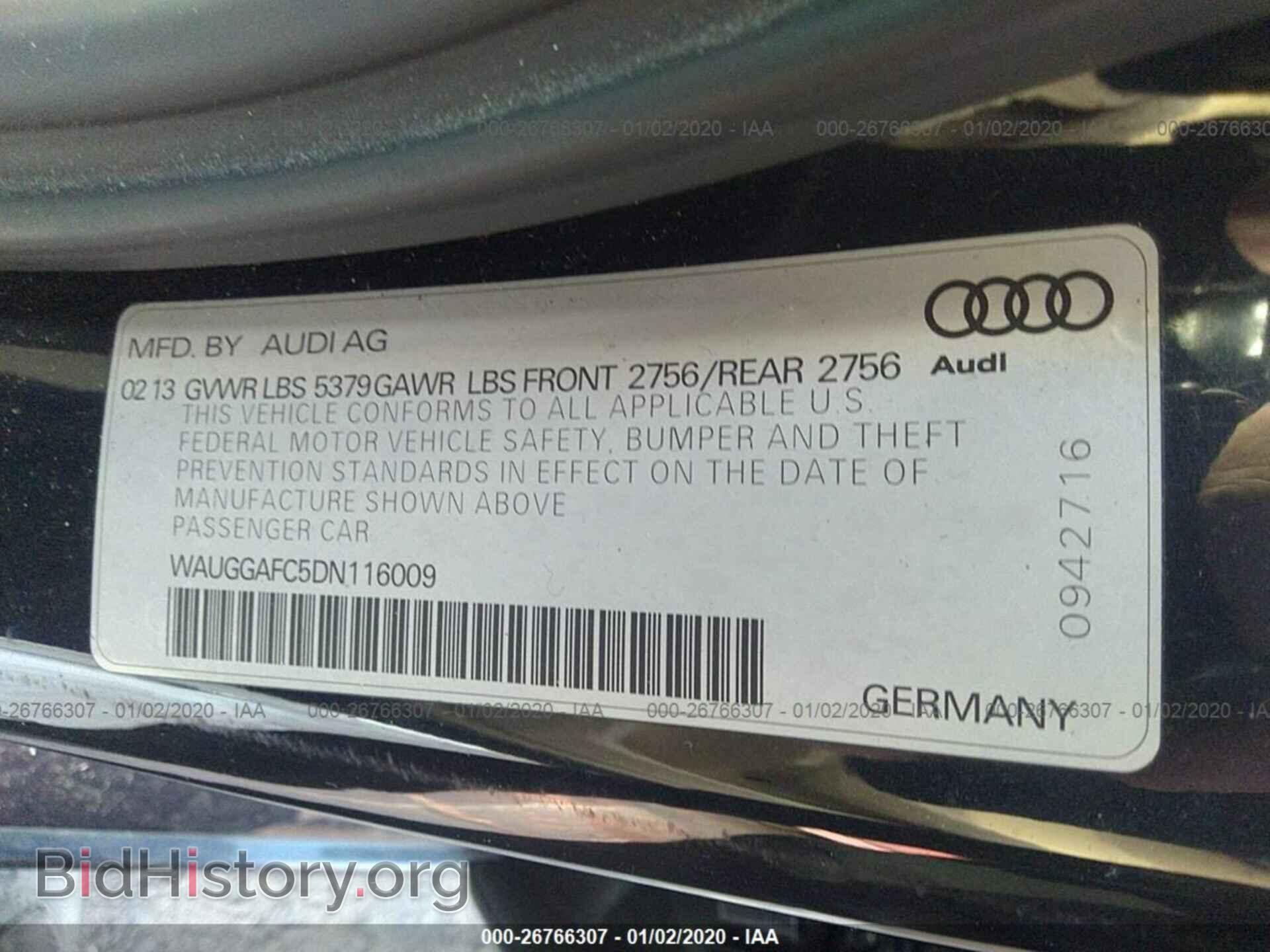 2013 AUDI A6 - VIN: WAUGGAFC5DN116009 - Photo 9