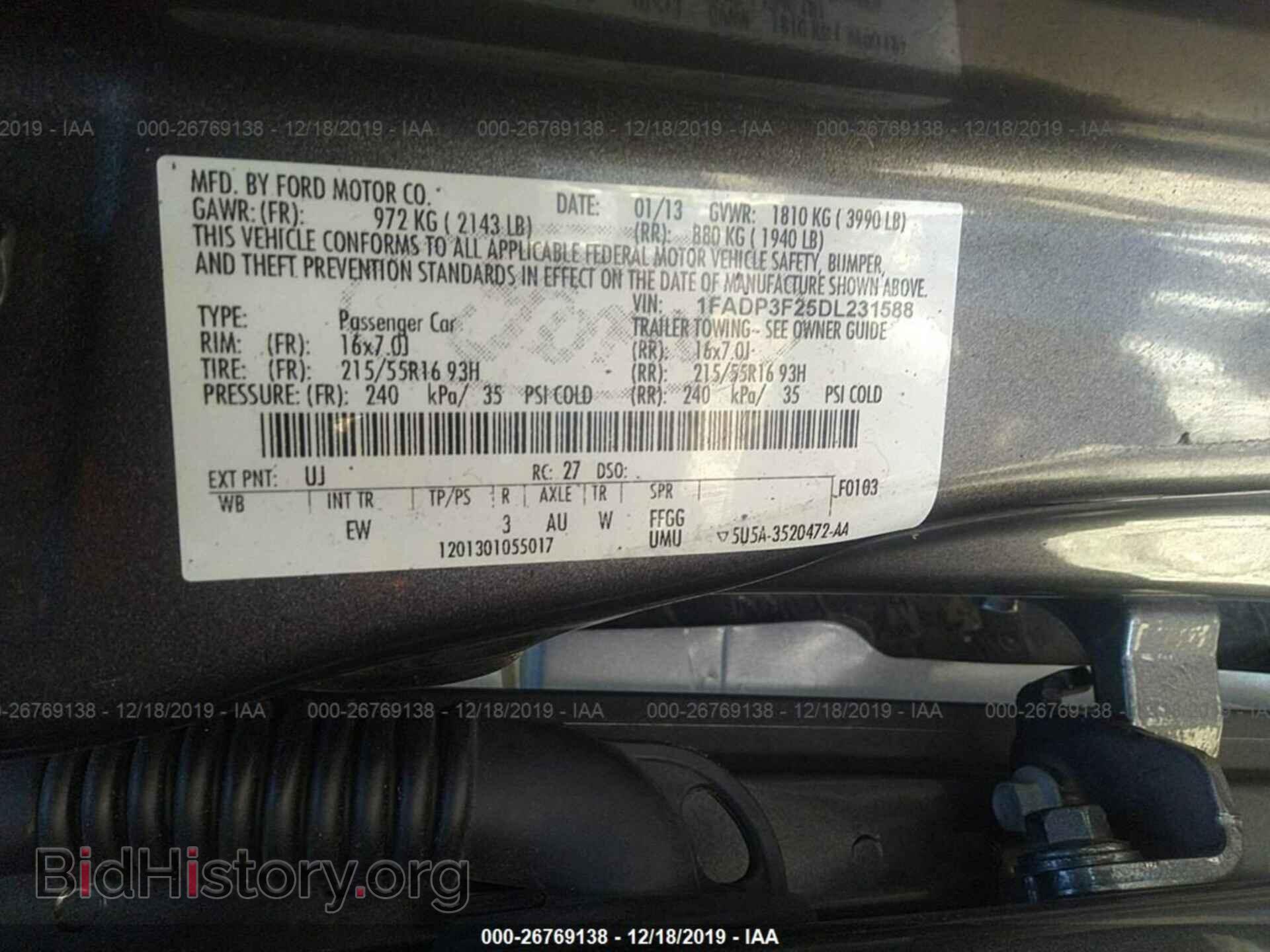2013 FORD FOCUS - VIN: 1FADP3F25DL231588 - Фото 9