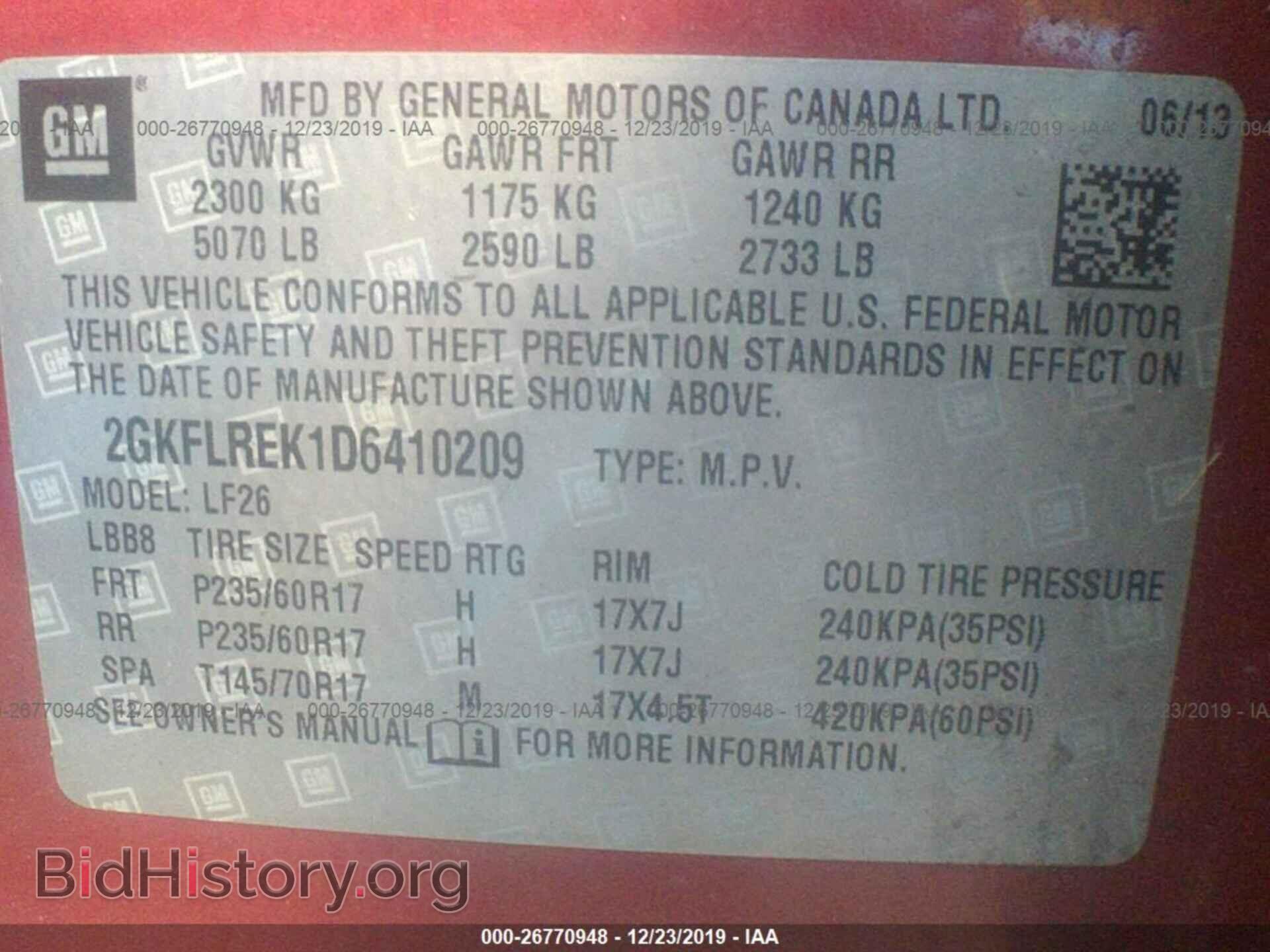 2013 GMC TERRAIN - VIN: 2GKFLREK1D6410209 - Photo 9