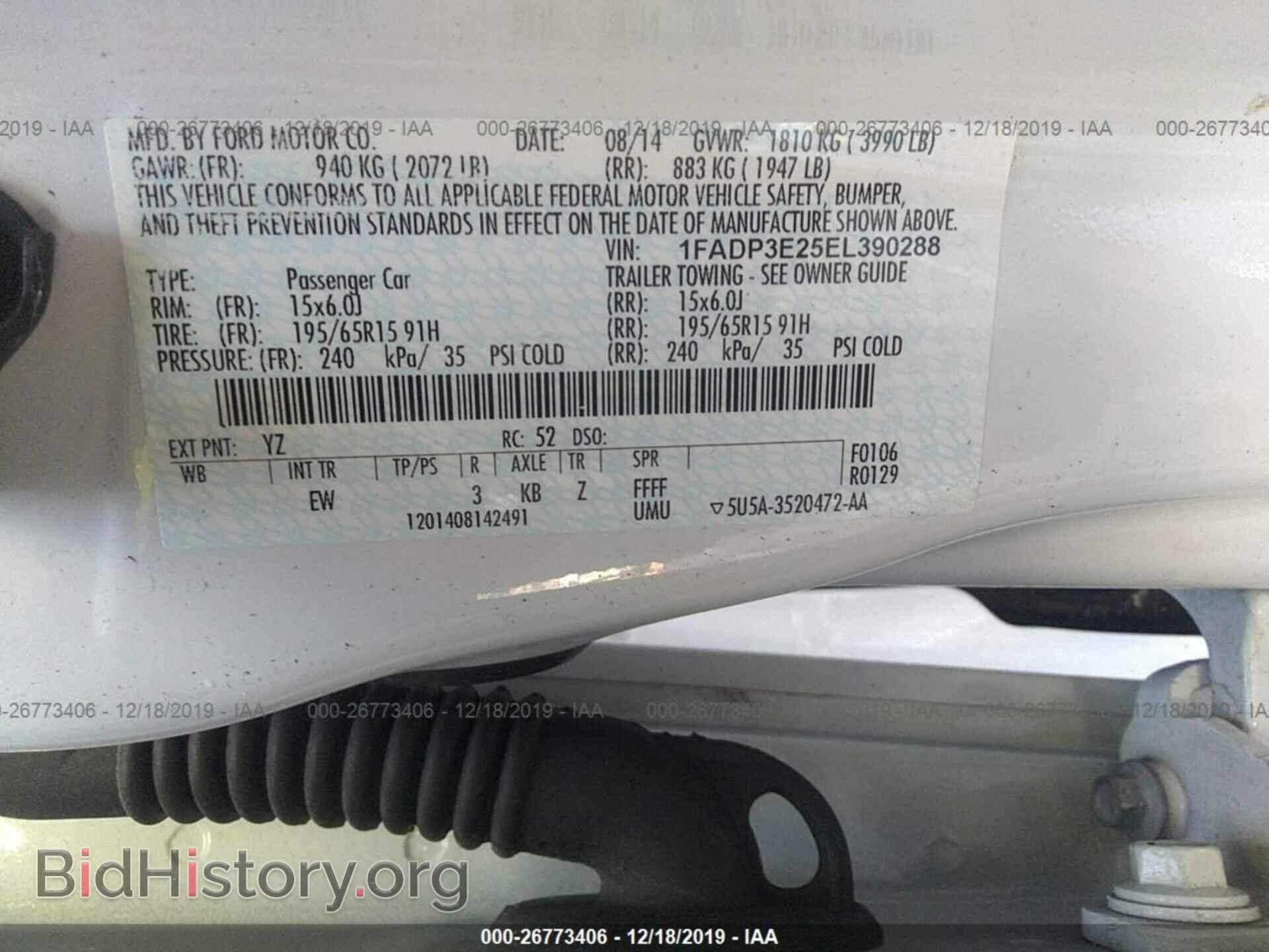 2014 FORD FOCUS - VIN: 1FADP3E25EL390288 - Фото 9