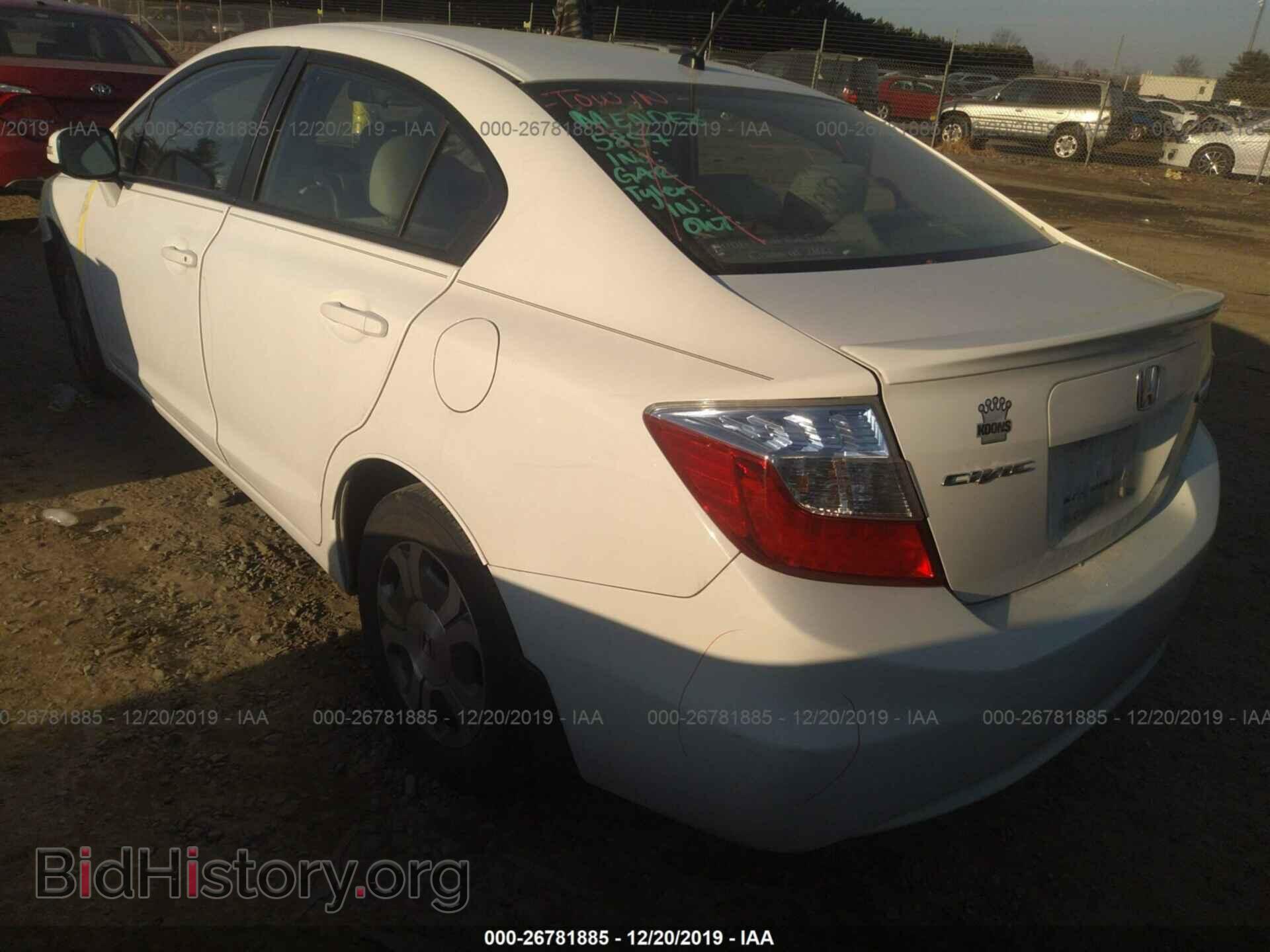 2012 HONDA CIVIC - VIN: JHMFB4F28CS009735 - Фото 3