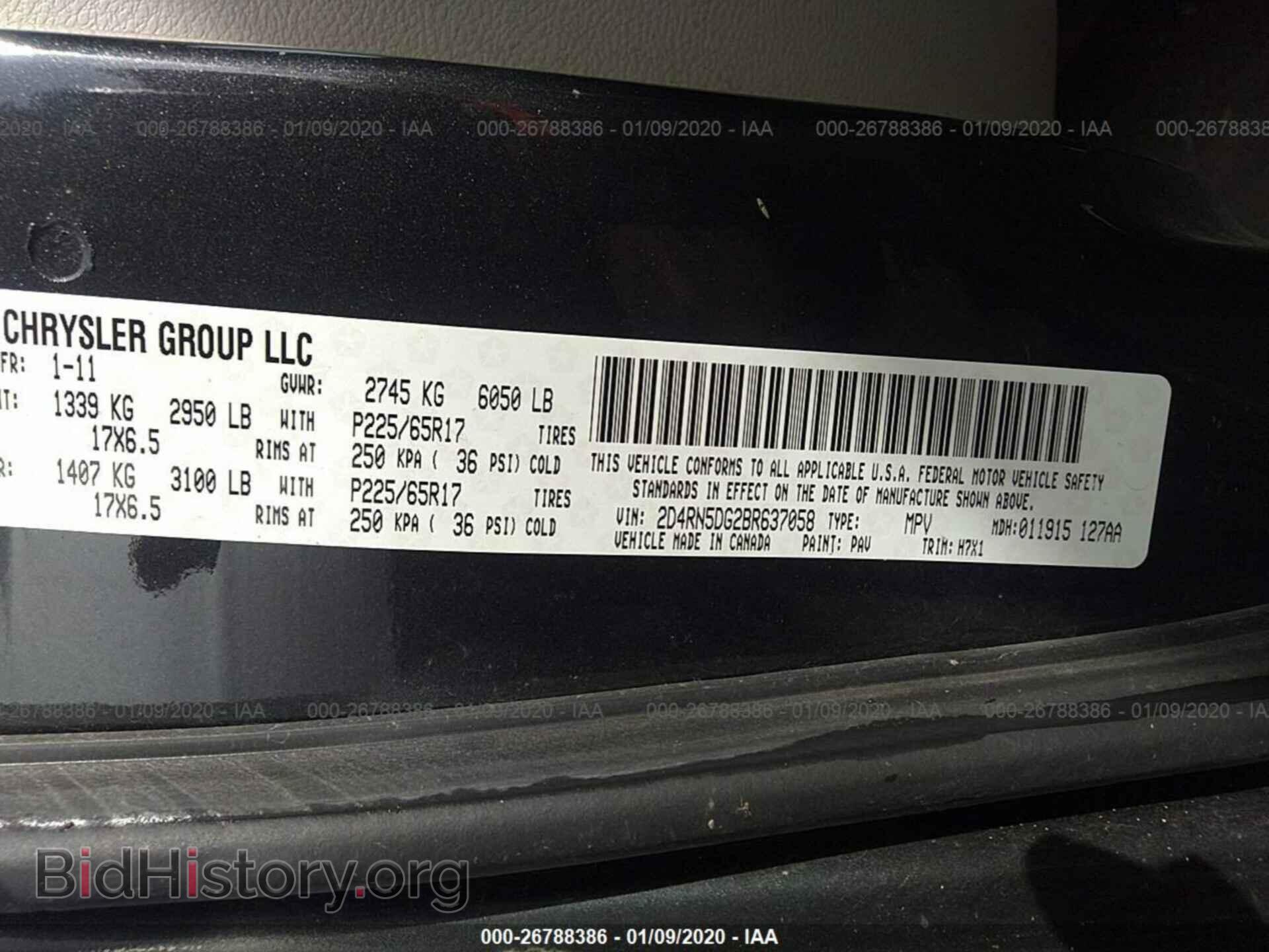 2011 DODGE GRAND CARAVAN - VIN: 2D4RN5DG2BR637058 - Фото 9