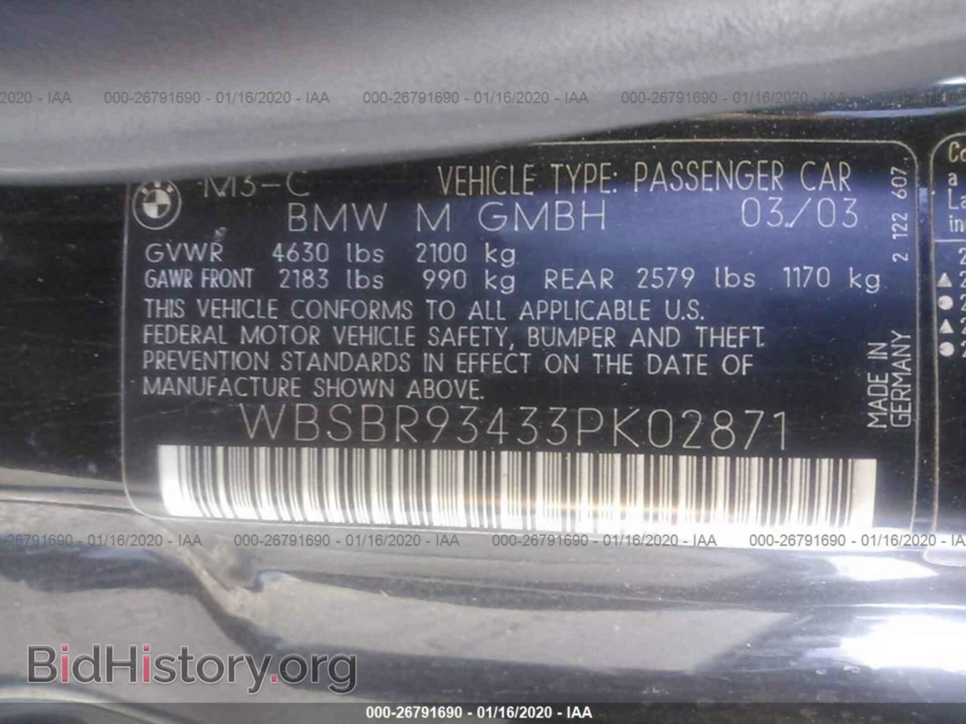 2003 BMW M3 - VIN: WBSBR93433PK02871 - Фото 9
