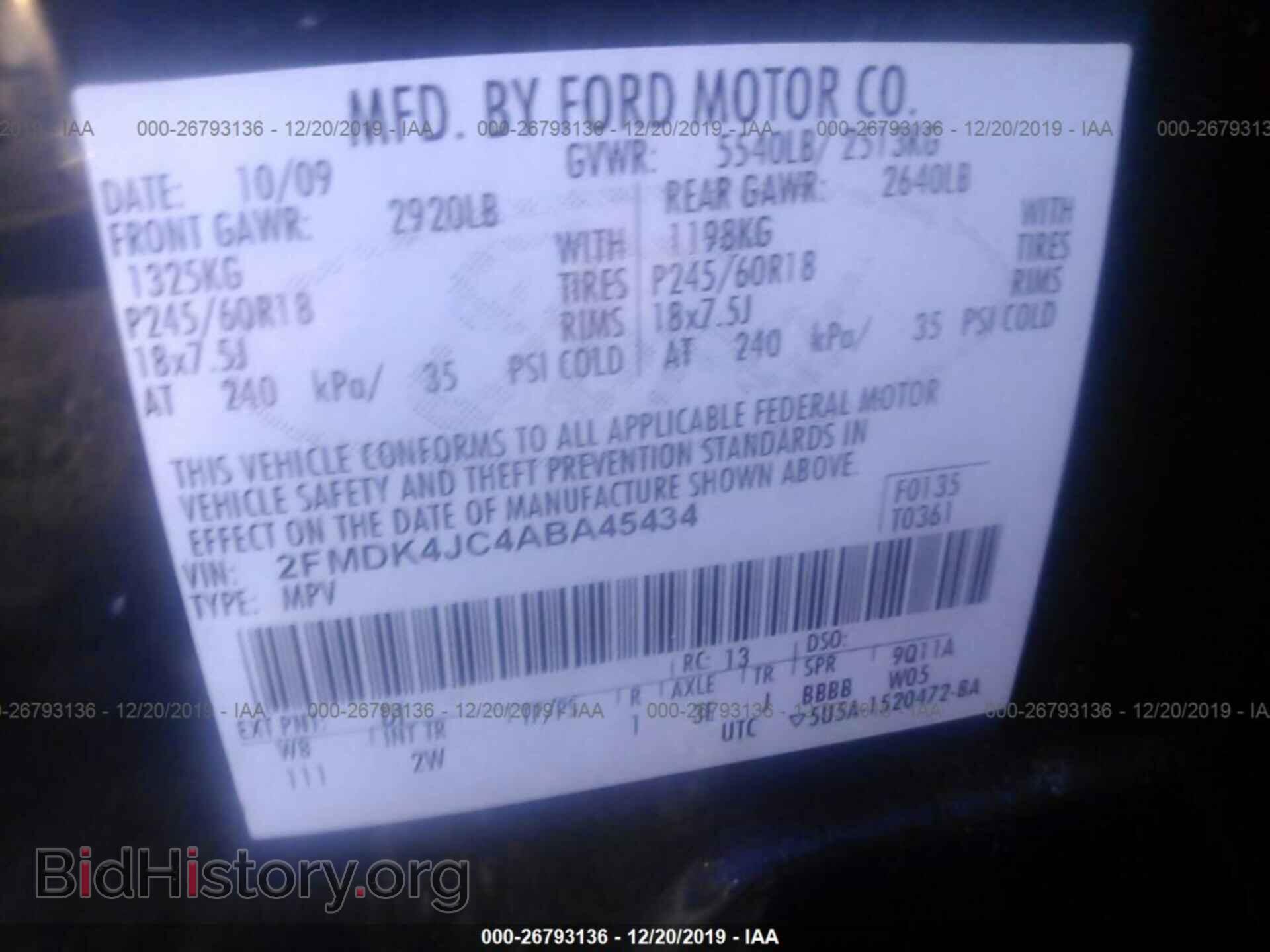 2010 FORD EDGE - VIN: 2FMDK4JC4ABA45434 - Photo 9