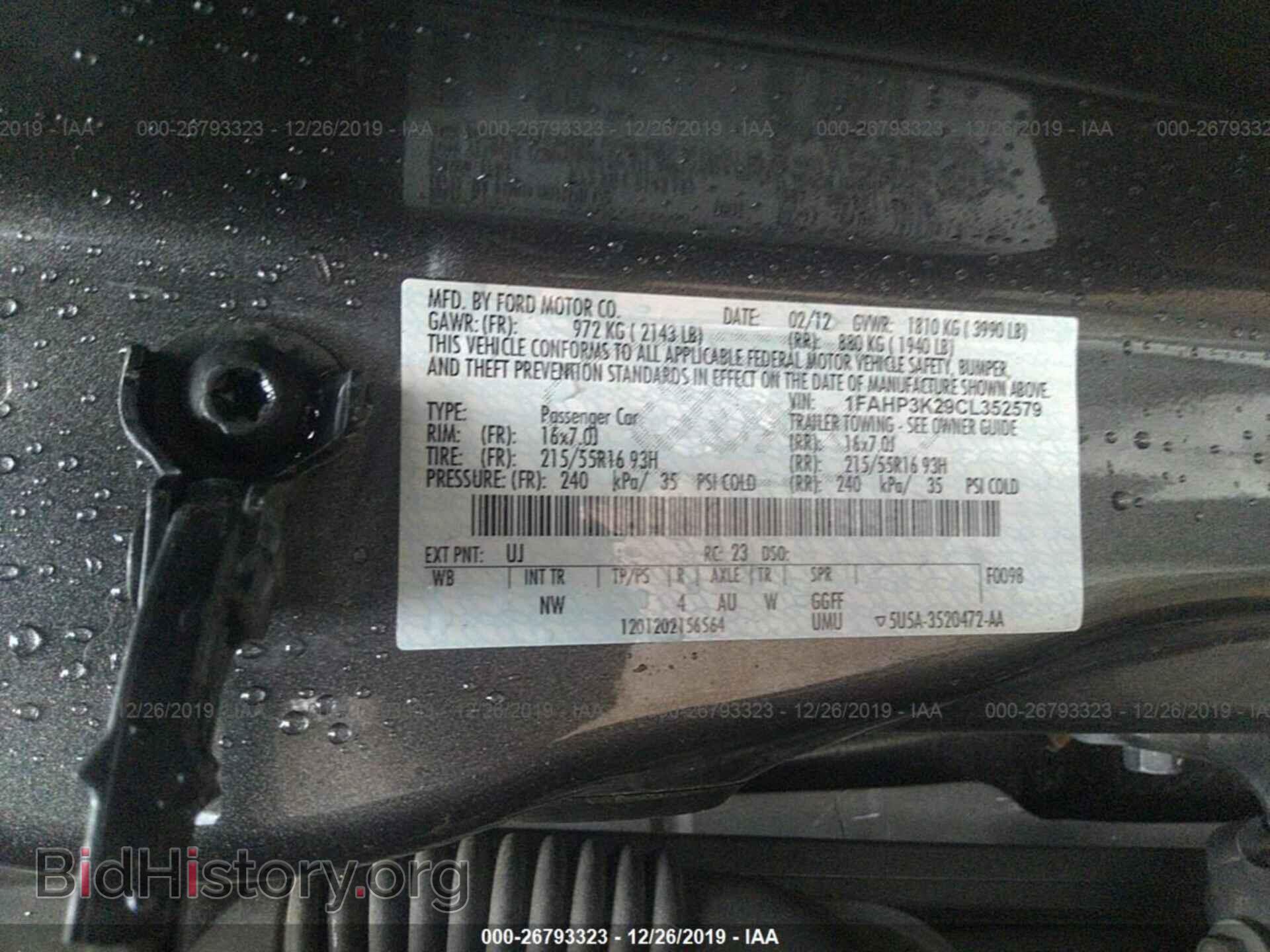 2012 FORD FOCUS - VIN: 1FAHP3K29CL352579 - Фото 9