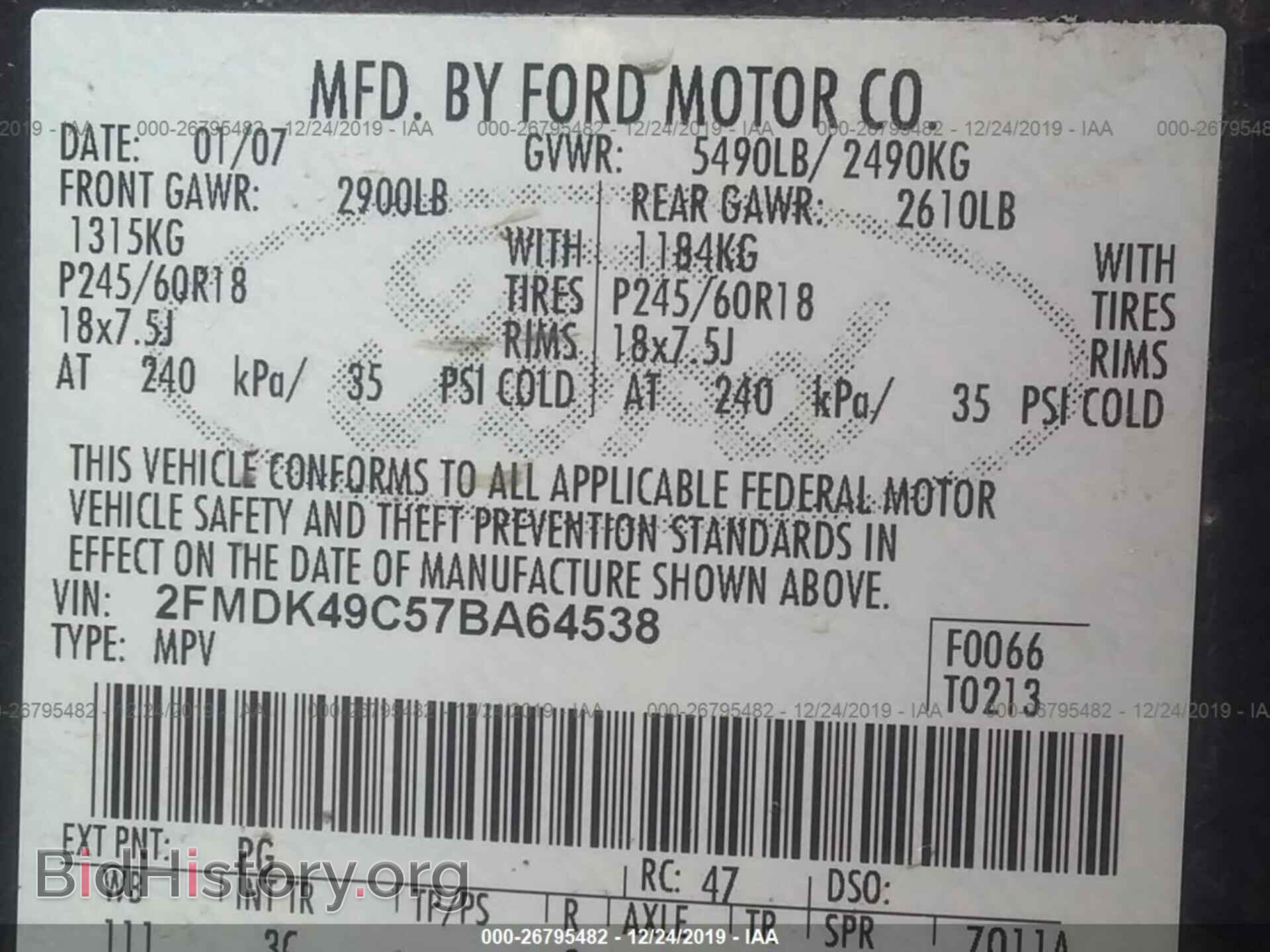 2007 FORD EDGE - VIN: 2FMDK49C57BA64538 - Photo 9