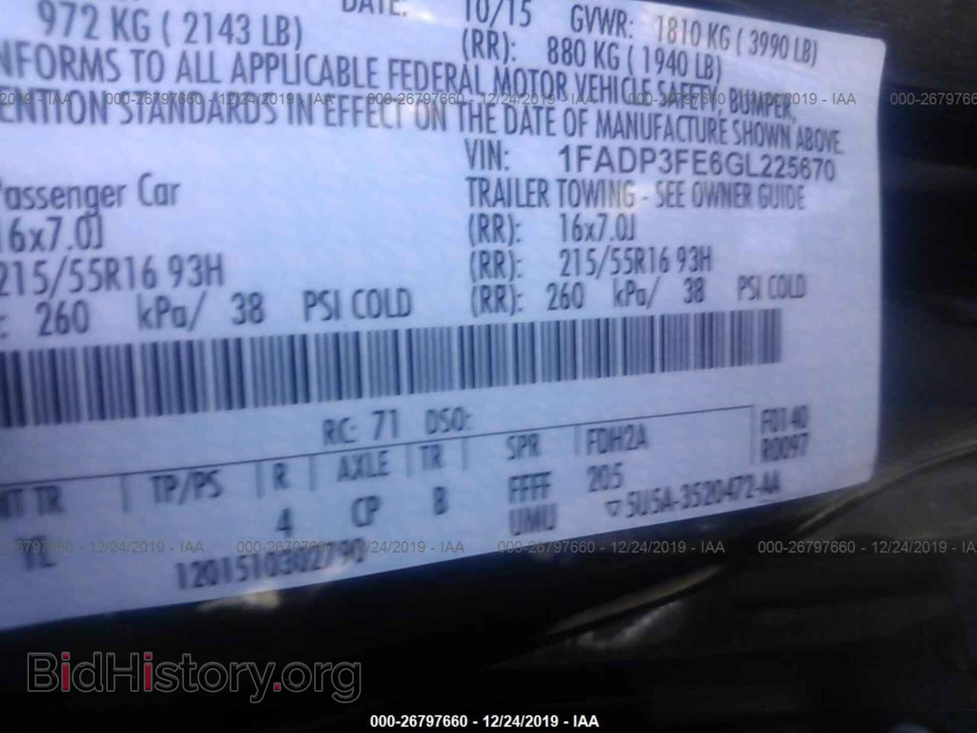 2016 FORD FOCUS - VIN: 1FADP3FE6GL225670 - Фото 9