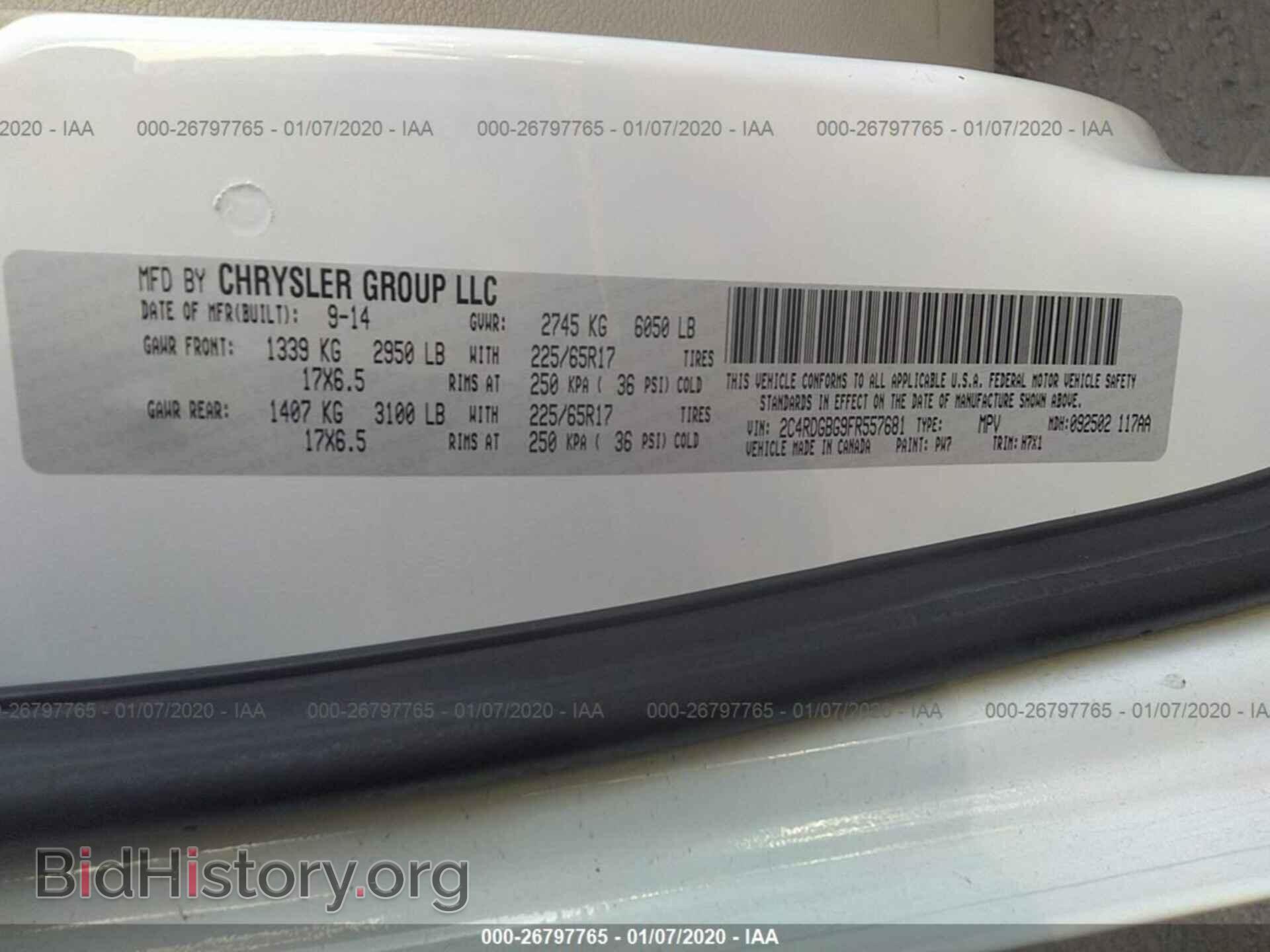 2015 DODGE GRAND CARAVAN - VIN: 2C4RDGBG9FR557681 - Фото 9