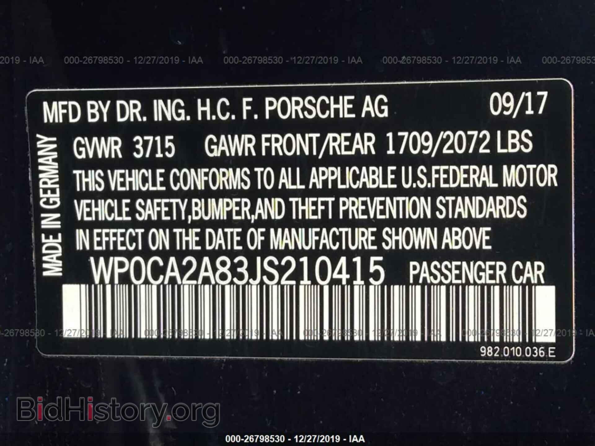 2018 PORSCHE BOXSTER - VIN: WP0CA2A83JS210415 - Photo 9