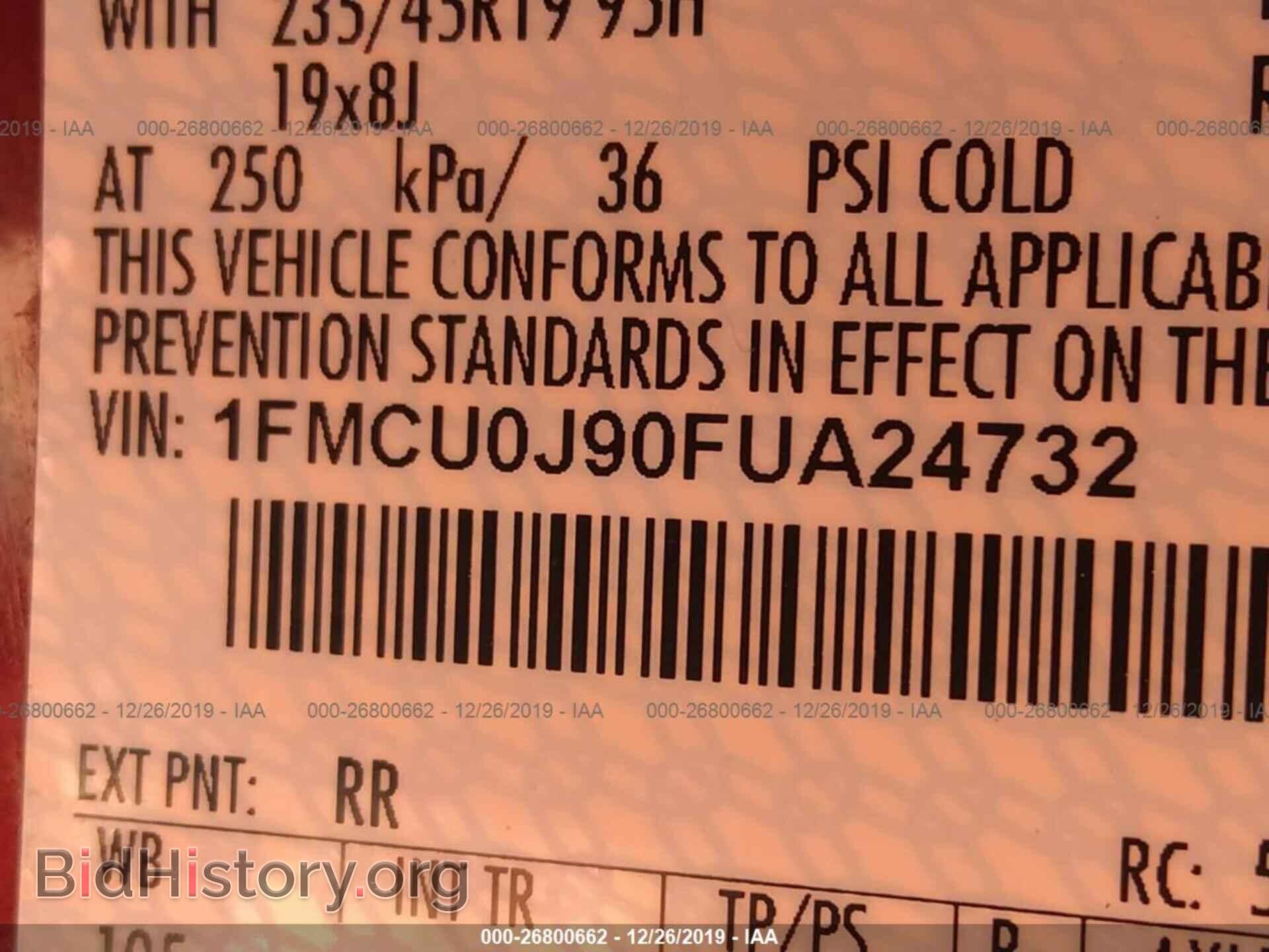 2015 FORD ESCAPE - VIN: 1FMCU0J90FUA24732 - Фото 9