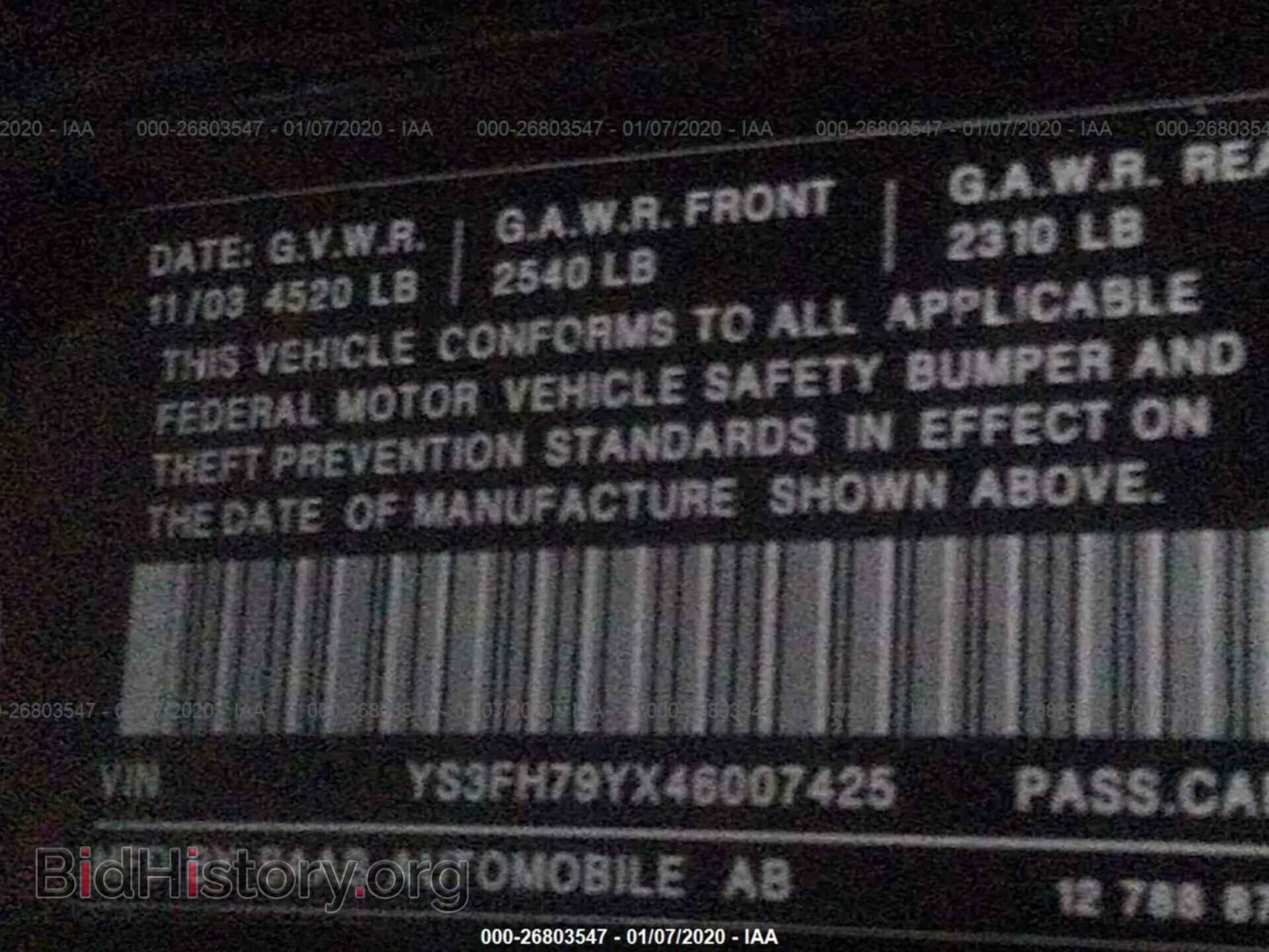 2004 SAAB 9-3 - VIN: YS3FH79YX46007425 - Фото 9