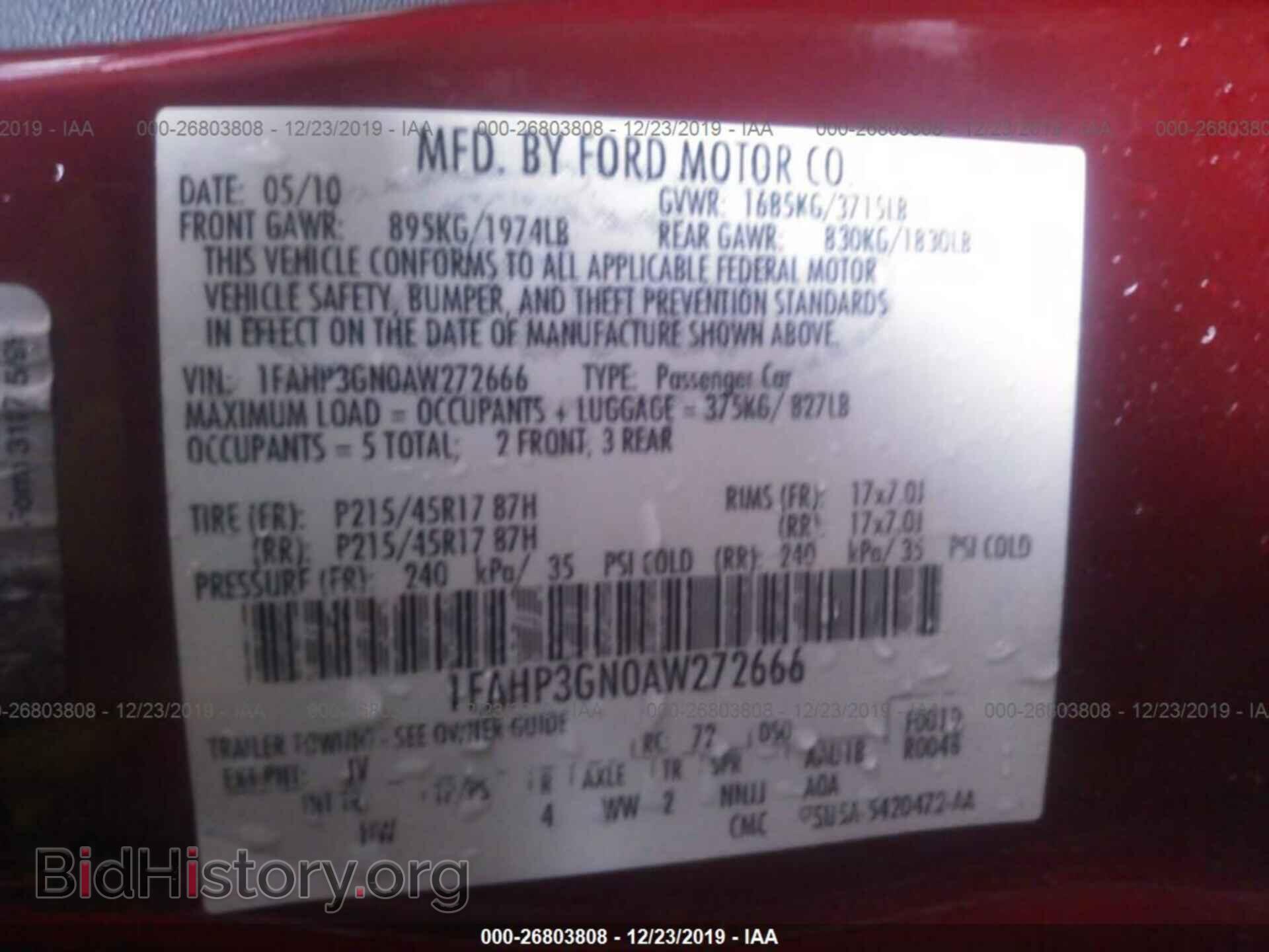 2010 FORD FOCUS - VIN: 1FAHP3GN0AW272666 - Фото 9