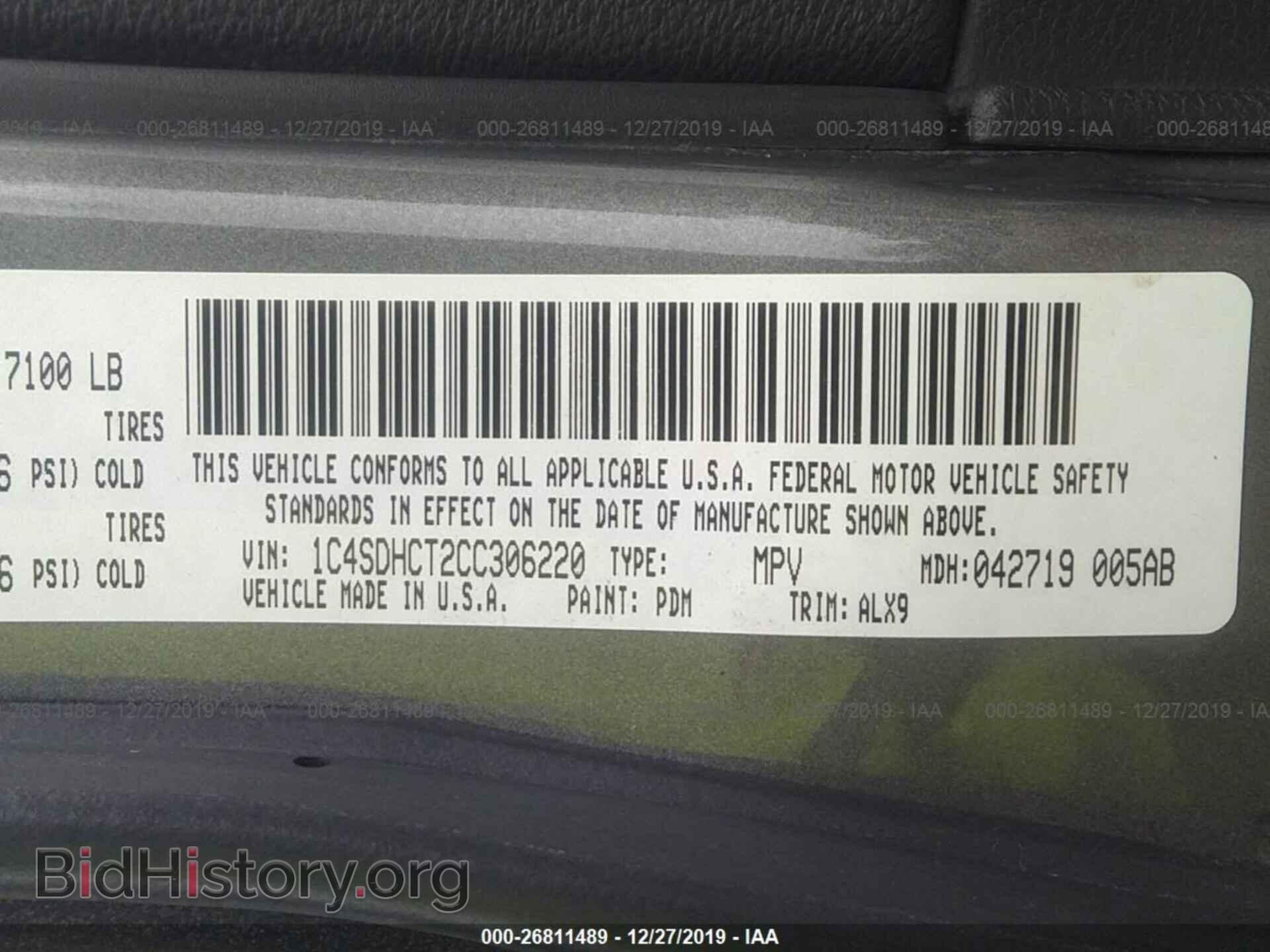 2012 DODGE DURANGO - VIN: 1C4SDHCT2CC306220 - Фото 9