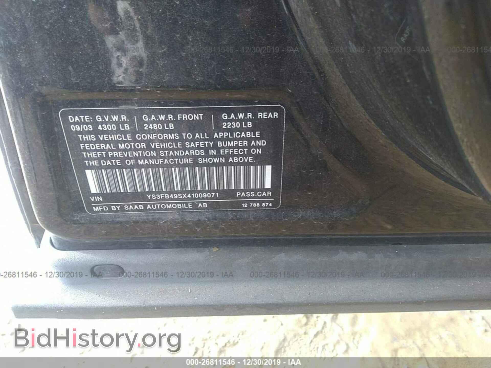 2004 SAAB 9-3 - VIN: YS3FB49SX41009071 - Фото 9