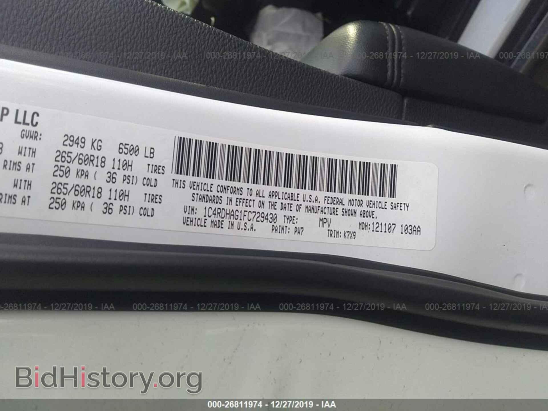 2015 DODGE DURANGO - VIN: 1C4RDHAG1FC729430 - Фото 9