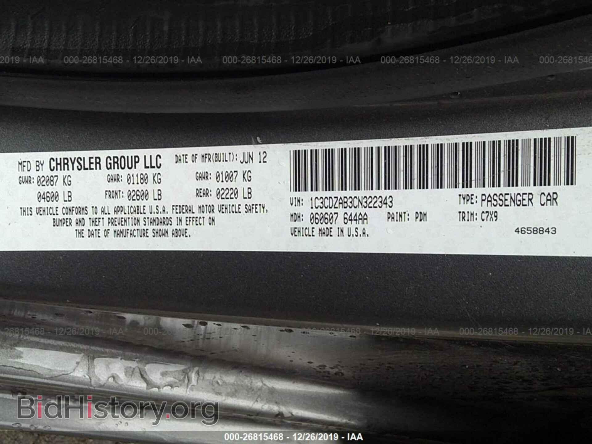 2012 DODGE AVENGER - VIN: 1C3CDZAB3CN322343 - Photo 9