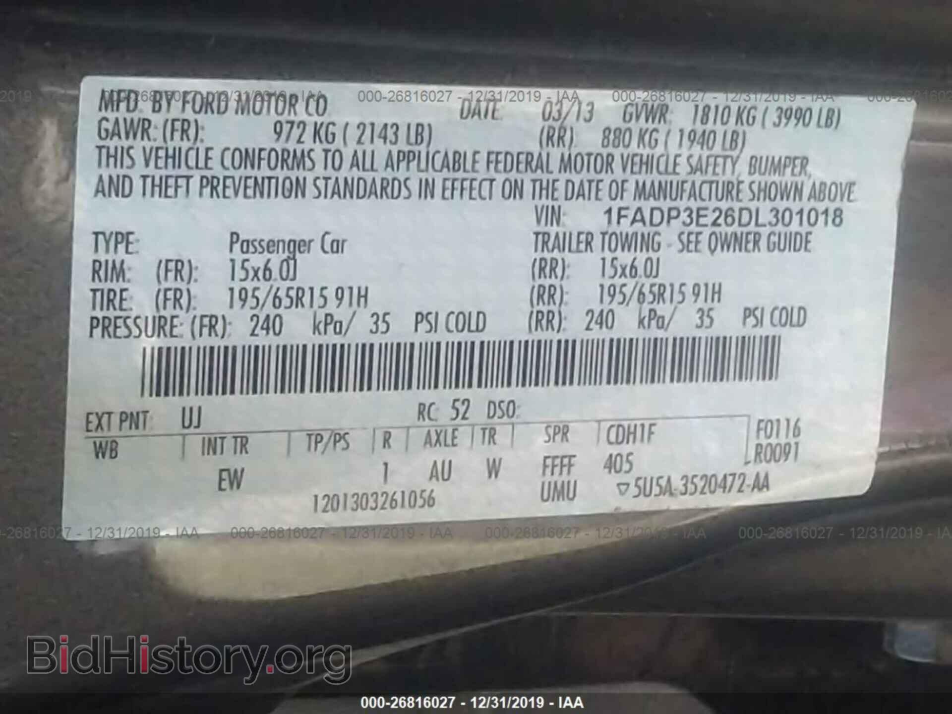 2013 FORD FOCUS - VIN: 1FADP3E26DL301018 - Photo 9