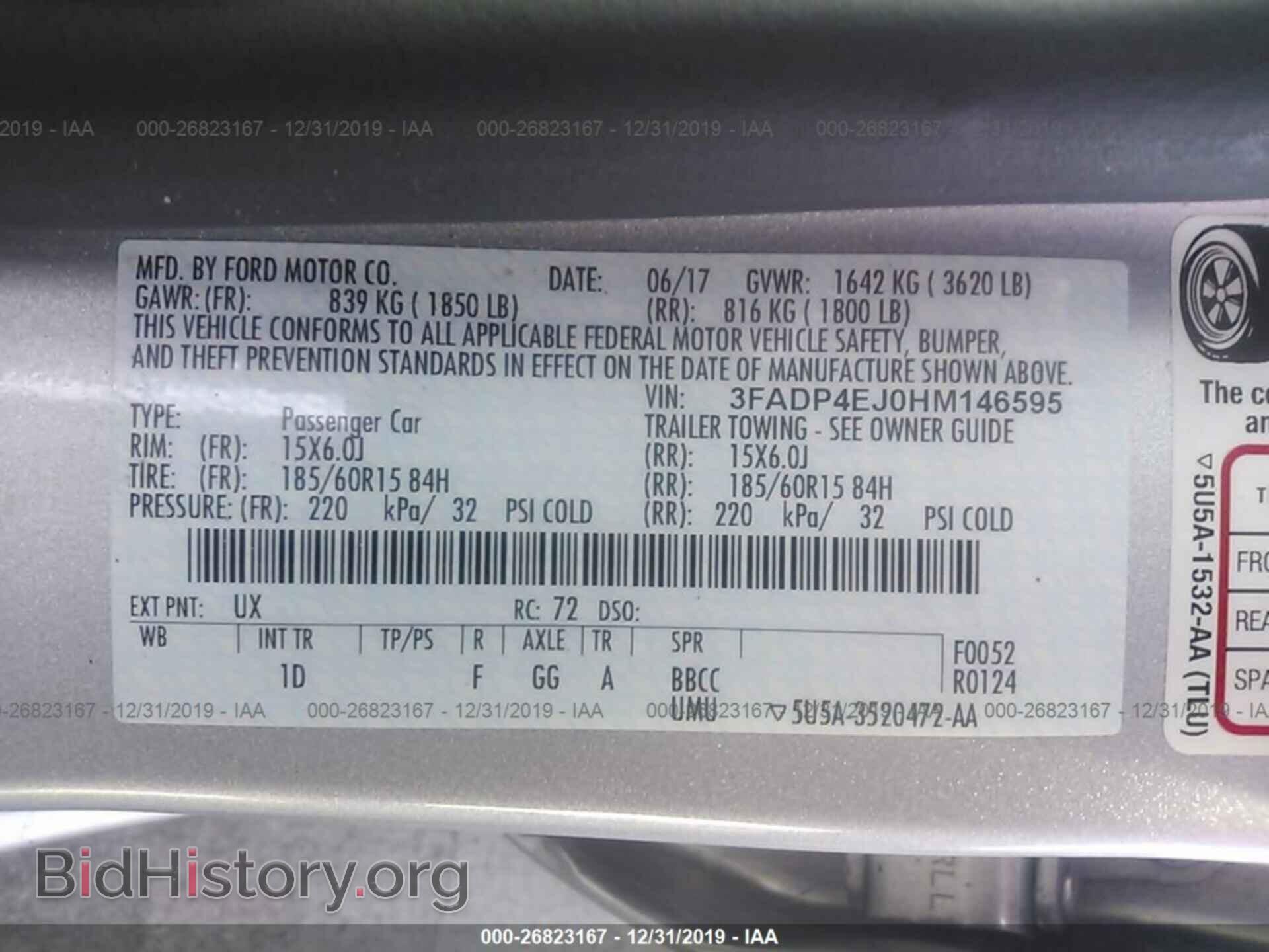 2017 FORD FIESTA - VIN: 3FADP4EJ0HM146595 - Фото 9