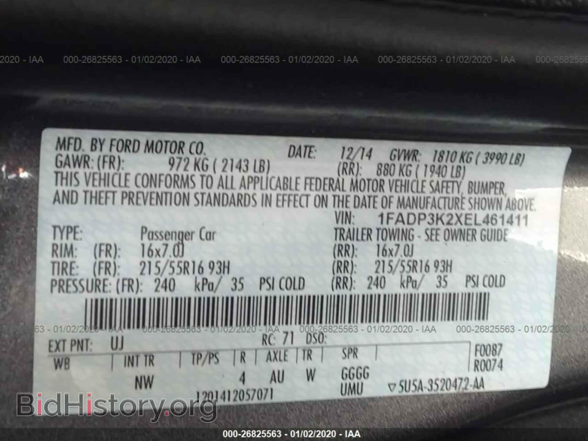 2014 FORD FOCUS - VIN: 1FADP3K2XEL461411 - Photo 9