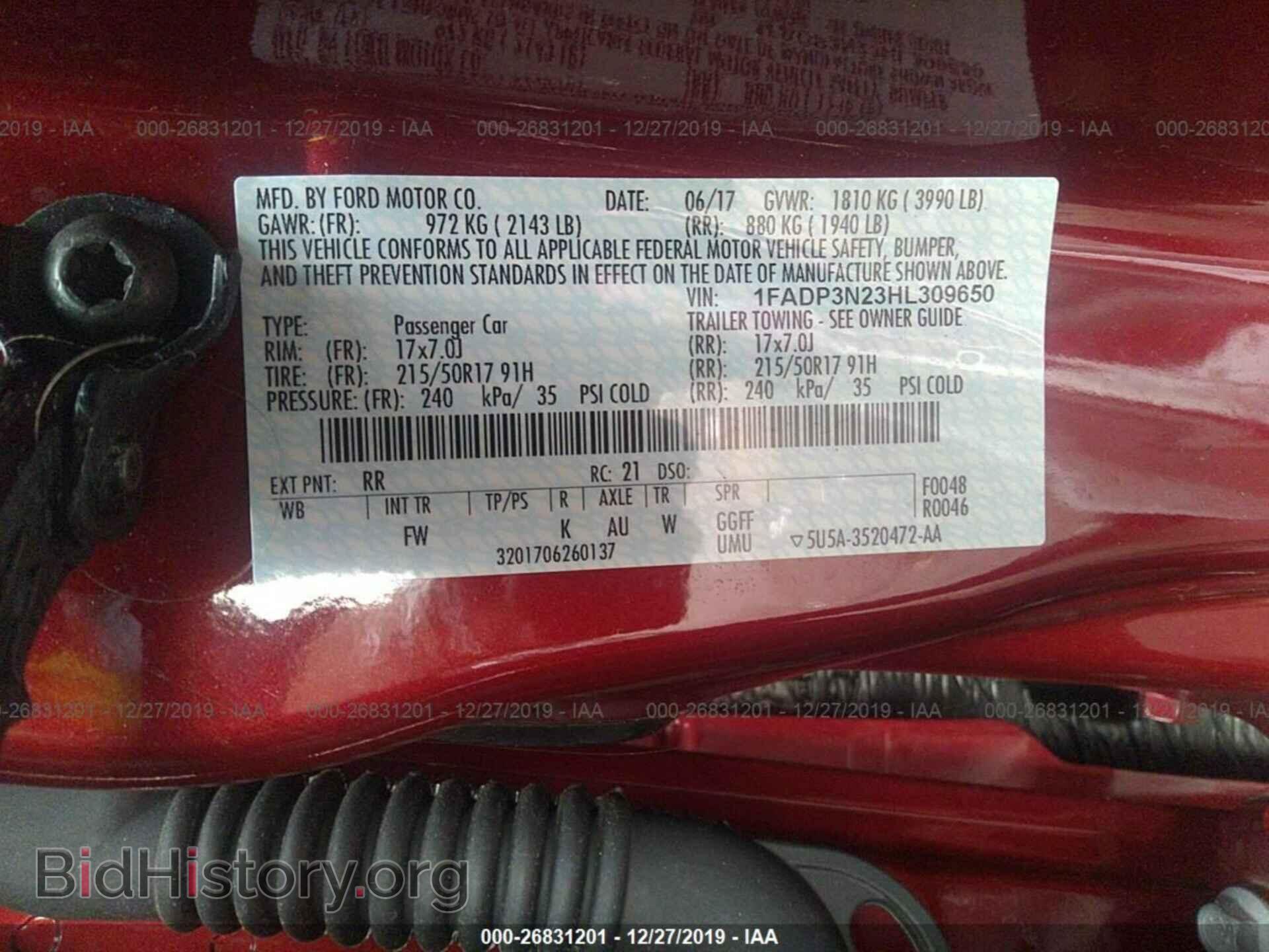 2017 FORD FOCUS - VIN: 1FADP3N23HL309650 - Photo 9