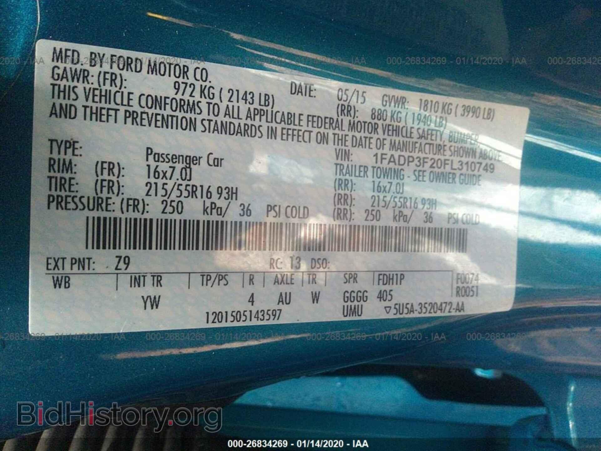 2015 FORD FOCUS - VIN: 1FADP3F20FL310749 - Photo 9