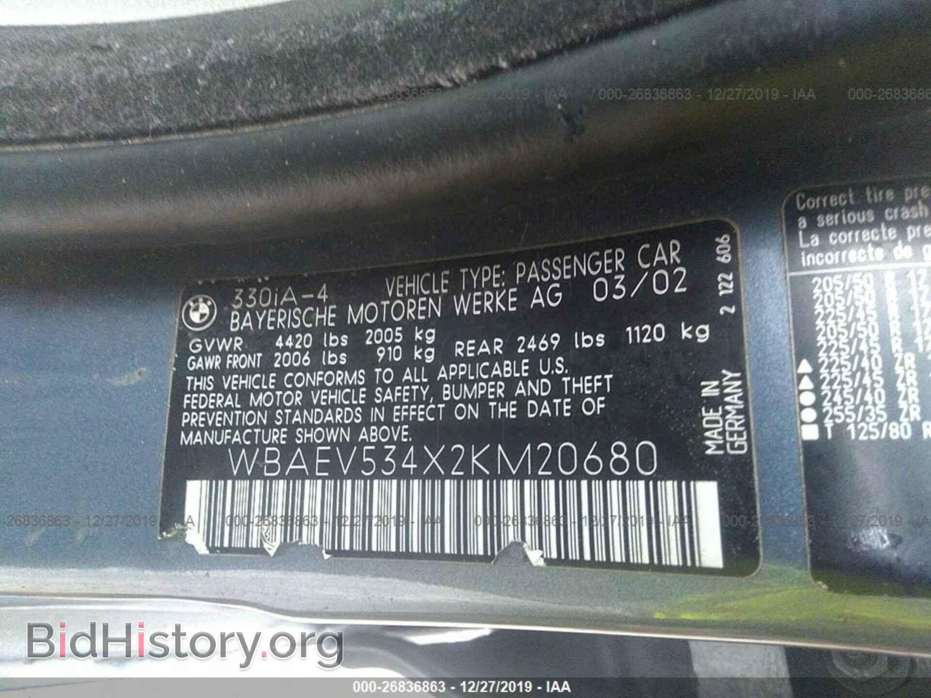 2002 BMW 330 - VIN: WBAEV534X2KM20680 - Photo 9
