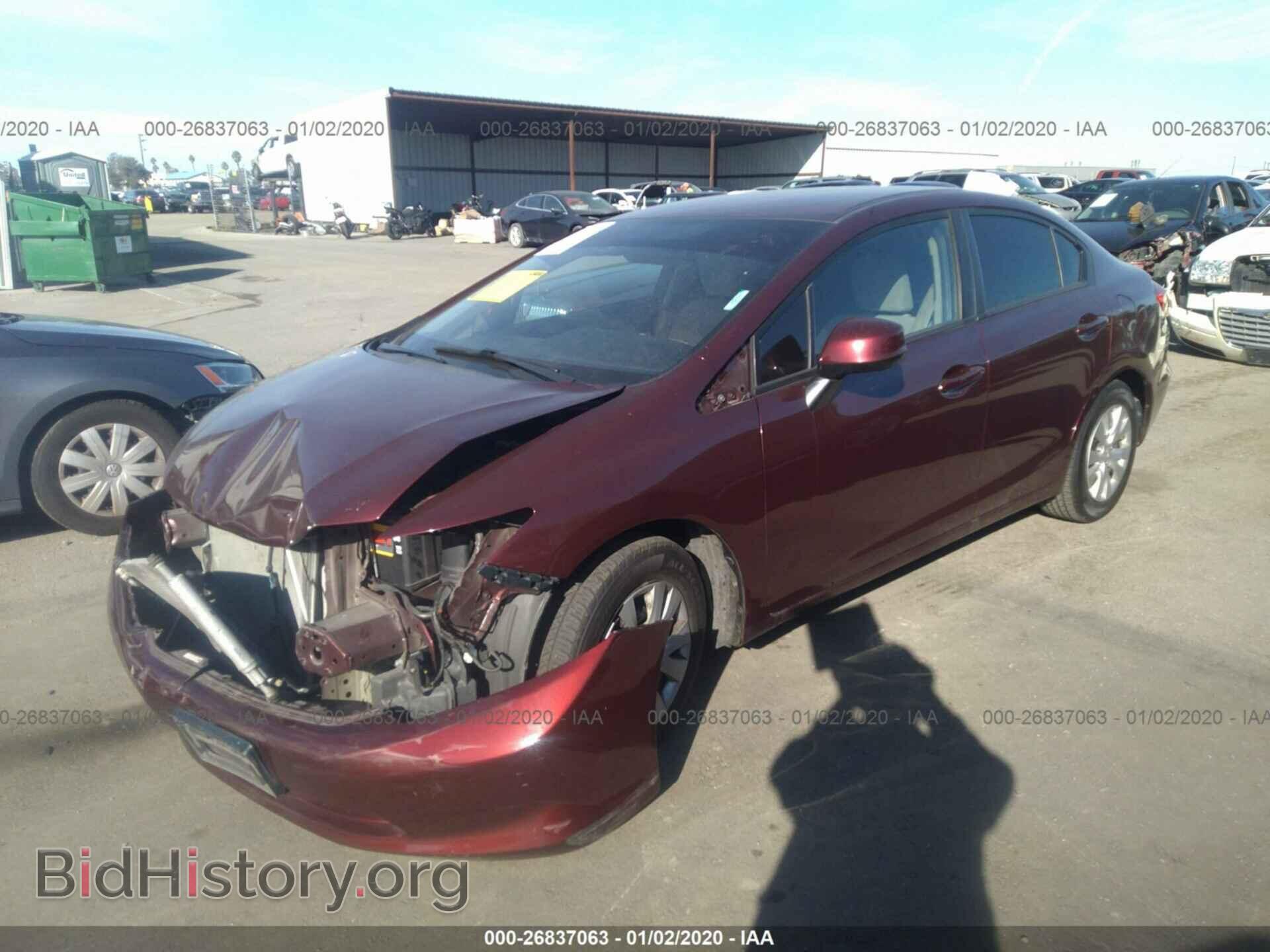 2012 HONDA CIVIC - VIN: 19XFB2F58CE385886 - Фото 2
