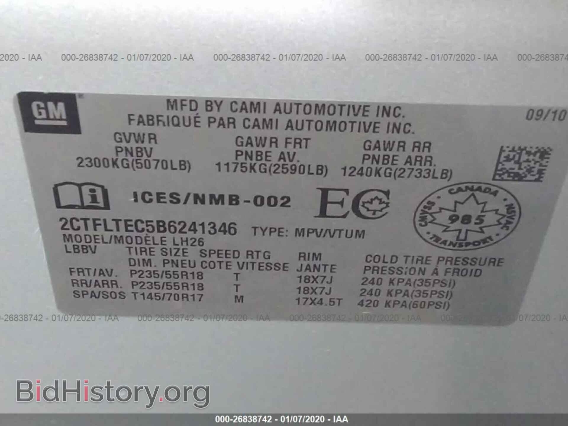 2011 GMC TERRAIN - VIN: 2CTFLTEC5B6241346 - Photo 9