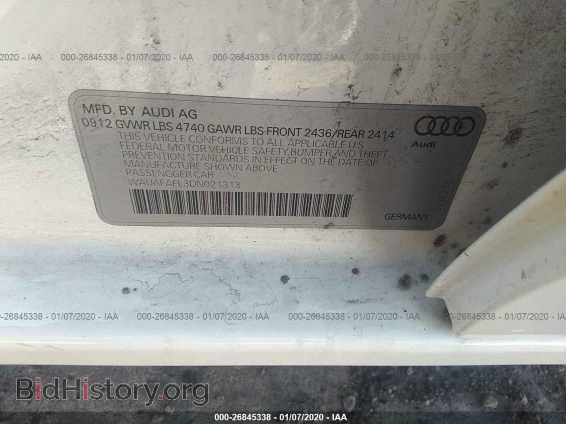 2013 AUDI A4 - VIN: WAUAFAFL3DN021313 - Photo 9