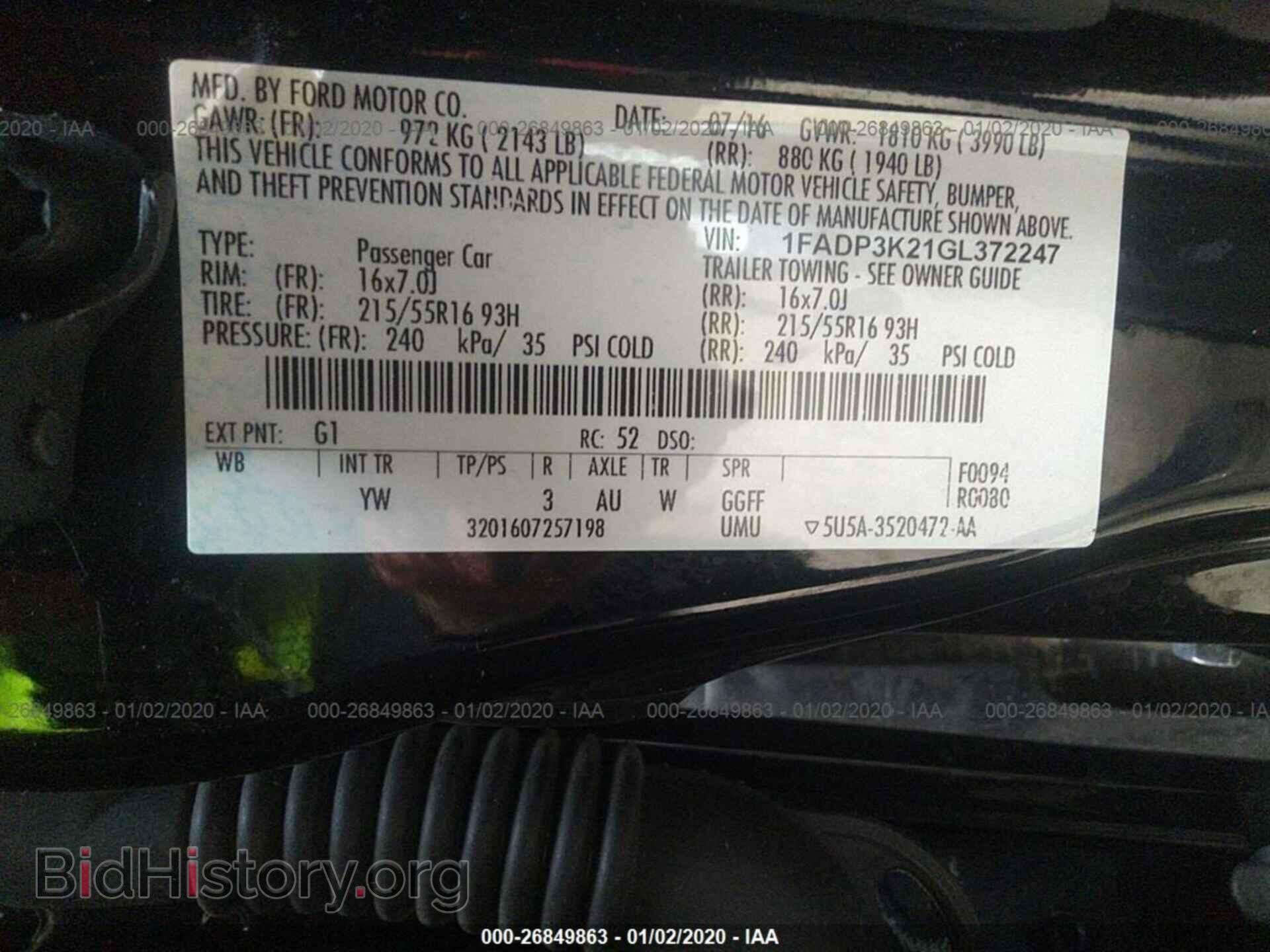 2016 FORD FOCUS - VIN: 1FADP3K21GL372247 - Фото 9