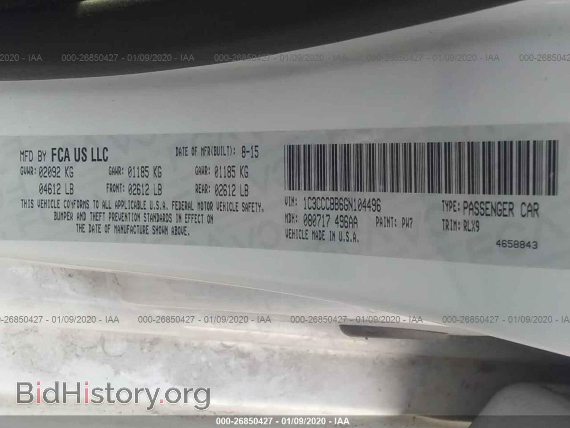 2016 CHRYSLER 200 - VIN: 1C3CCCBB6GN104496 - Photo 9