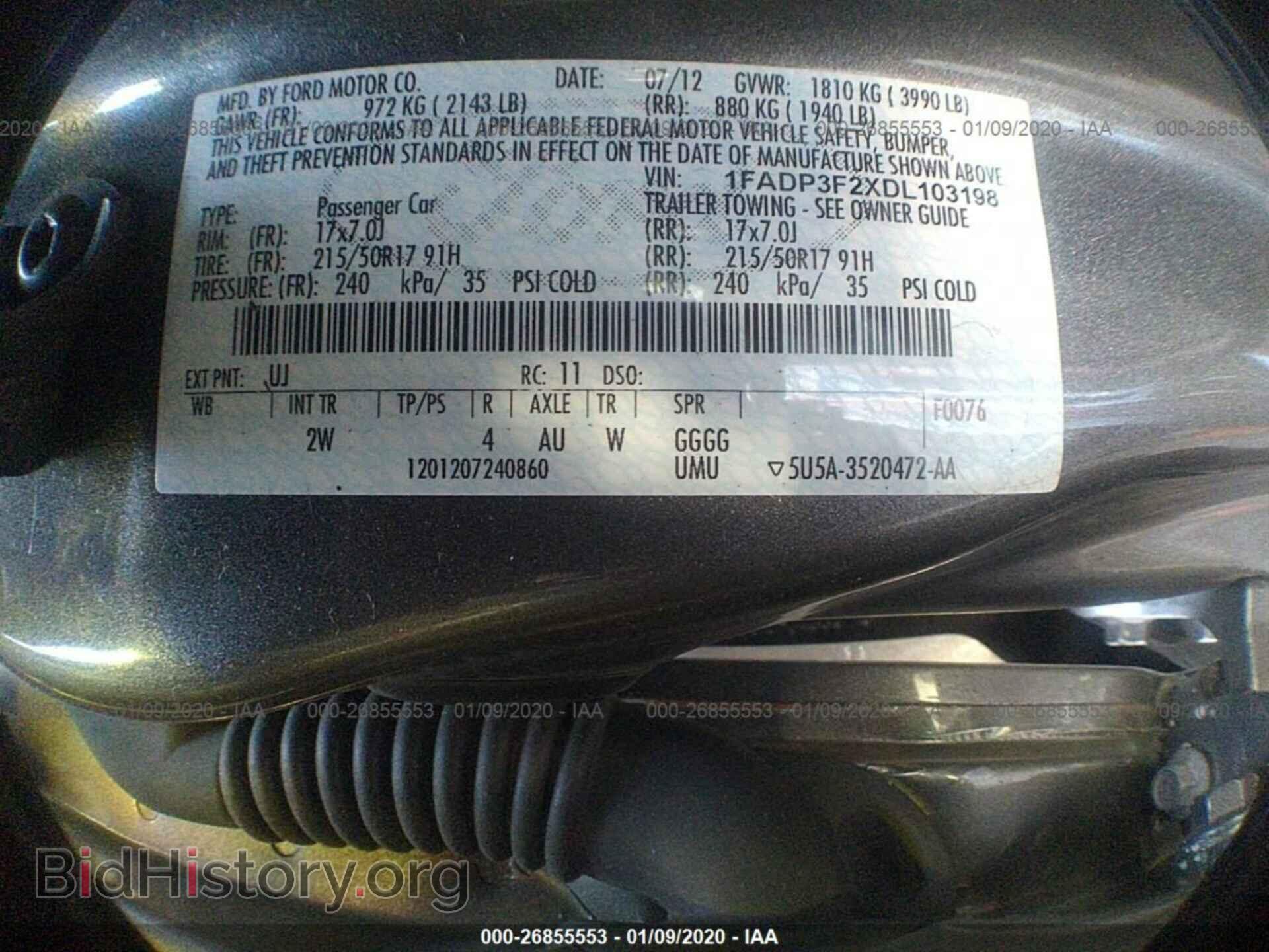 2013 FORD FOCUS - VIN: 1FADP3F2XDL103198 - Фото 9