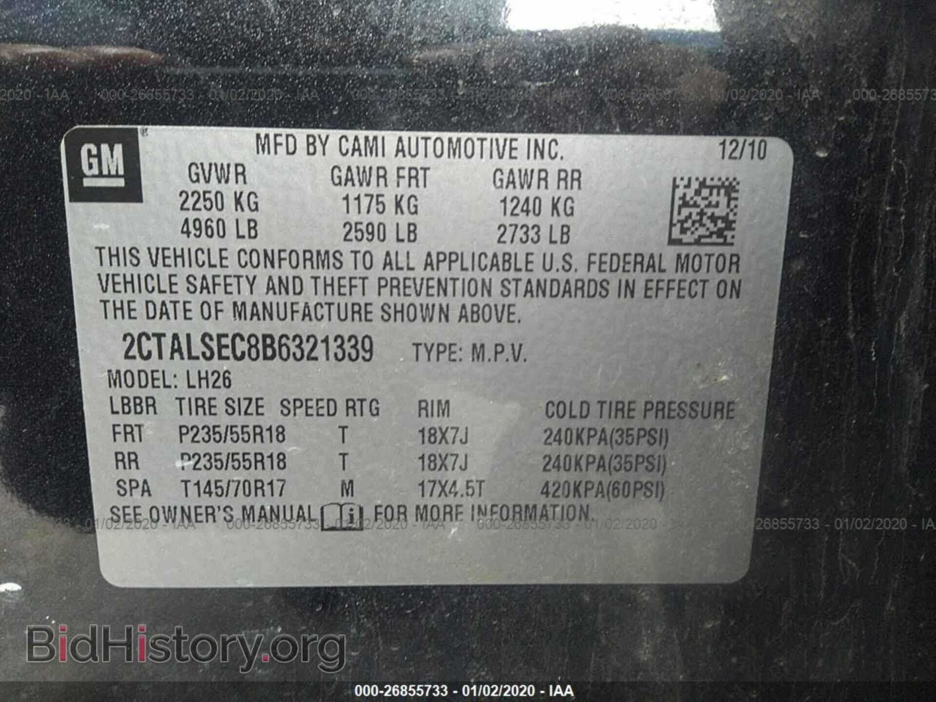 2011 GMC TERRAIN - VIN: 2CTALSEC8B6321339 - Photo 9