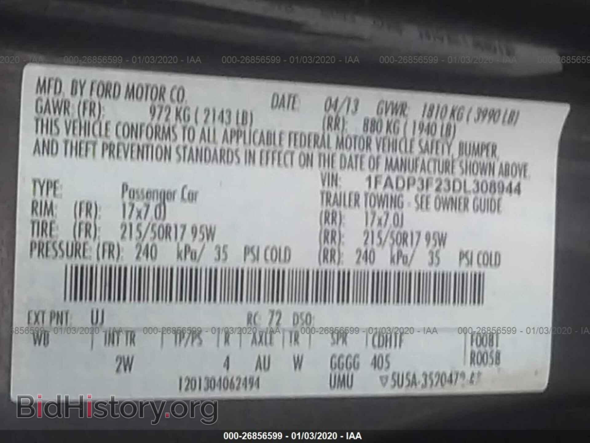 2013 FORD FOCUS - VIN: 1FADP3F23DL308944 - Photo 9
