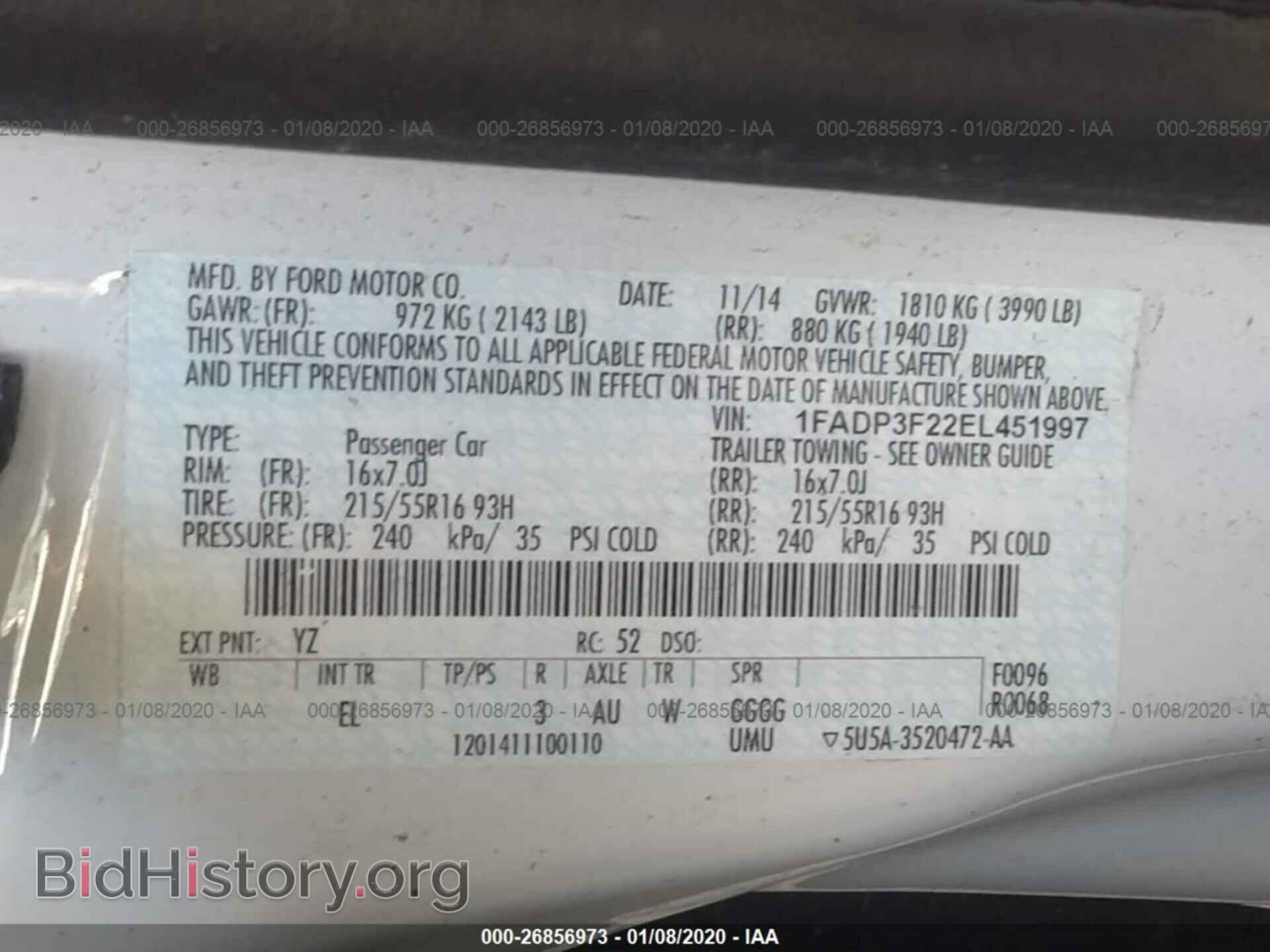 2014 FORD FOCUS - VIN: 1FADP3F22EL451997 - Photo 9